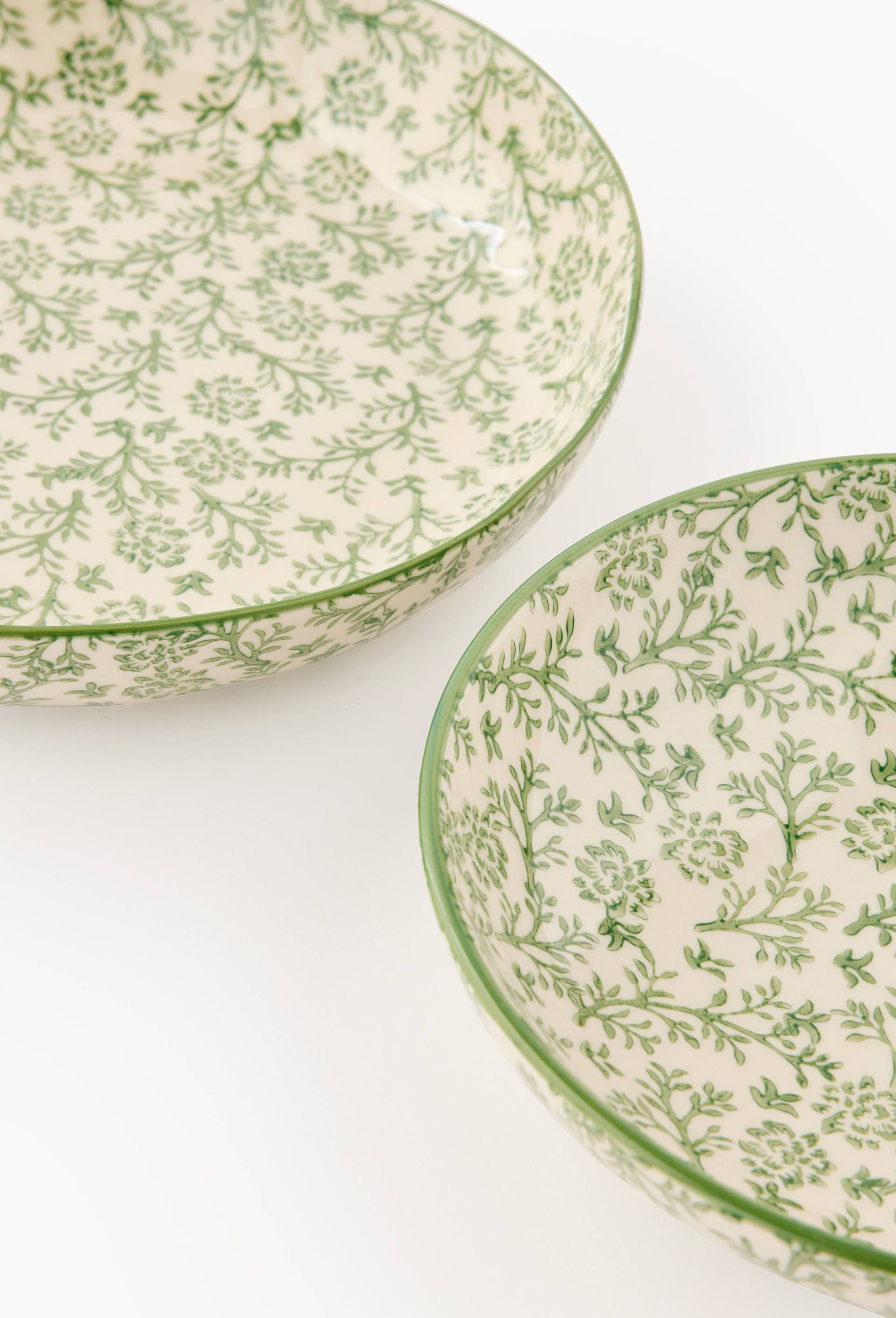 Assiette creuse finition imprim&eacute;e, 20cm, Vert fonc&eacute;, large image number 1