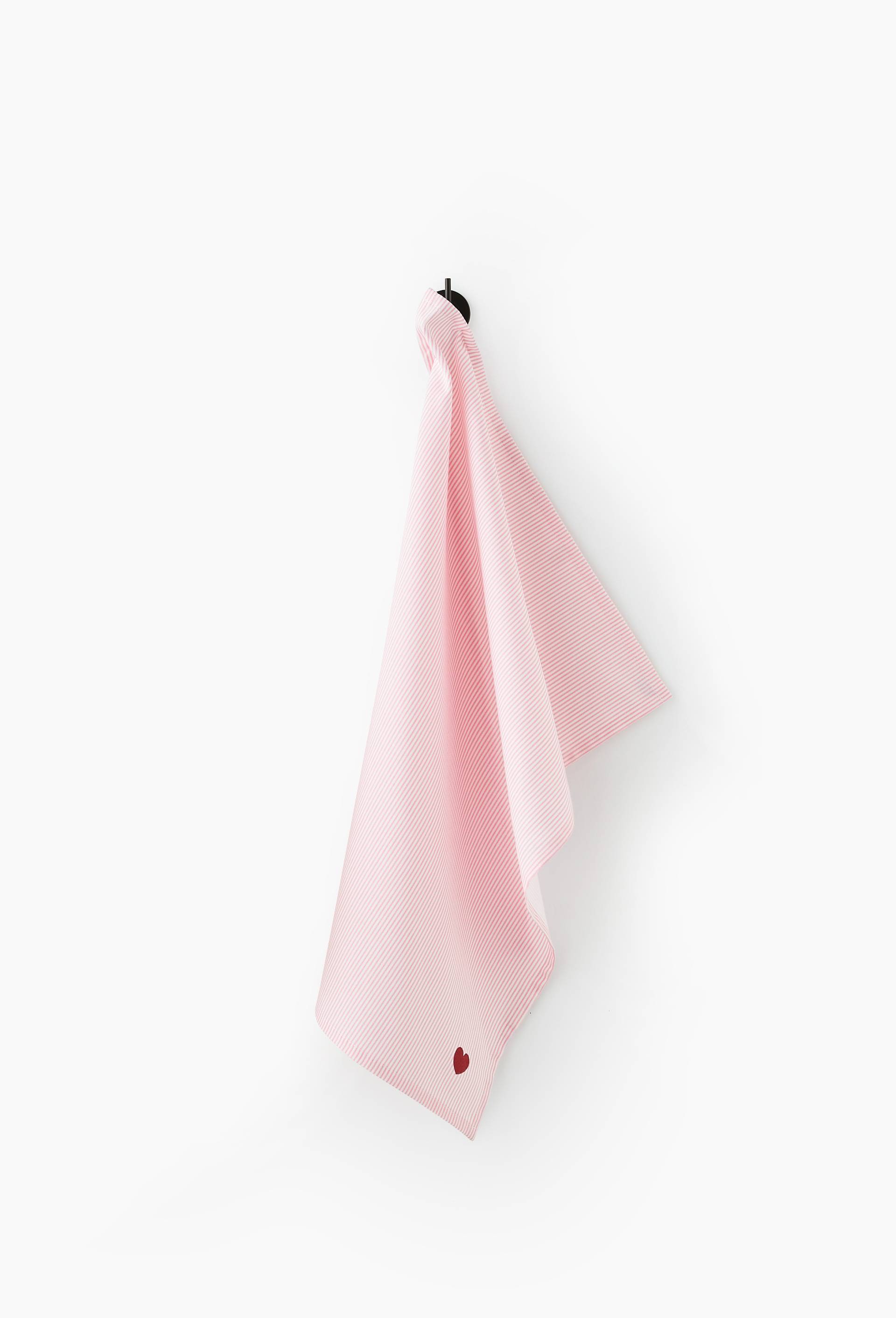 Torchon imprim&eacute;, 50x70cm, 100% coton recycl&eacute;, Rose, large image number 1