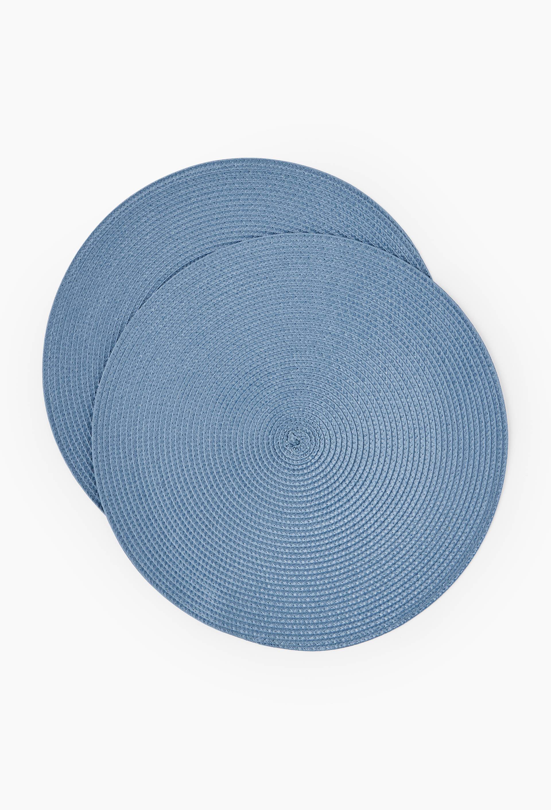 Set de table rond, diam&egrave;tre 38cm, Bleu, large image number 0