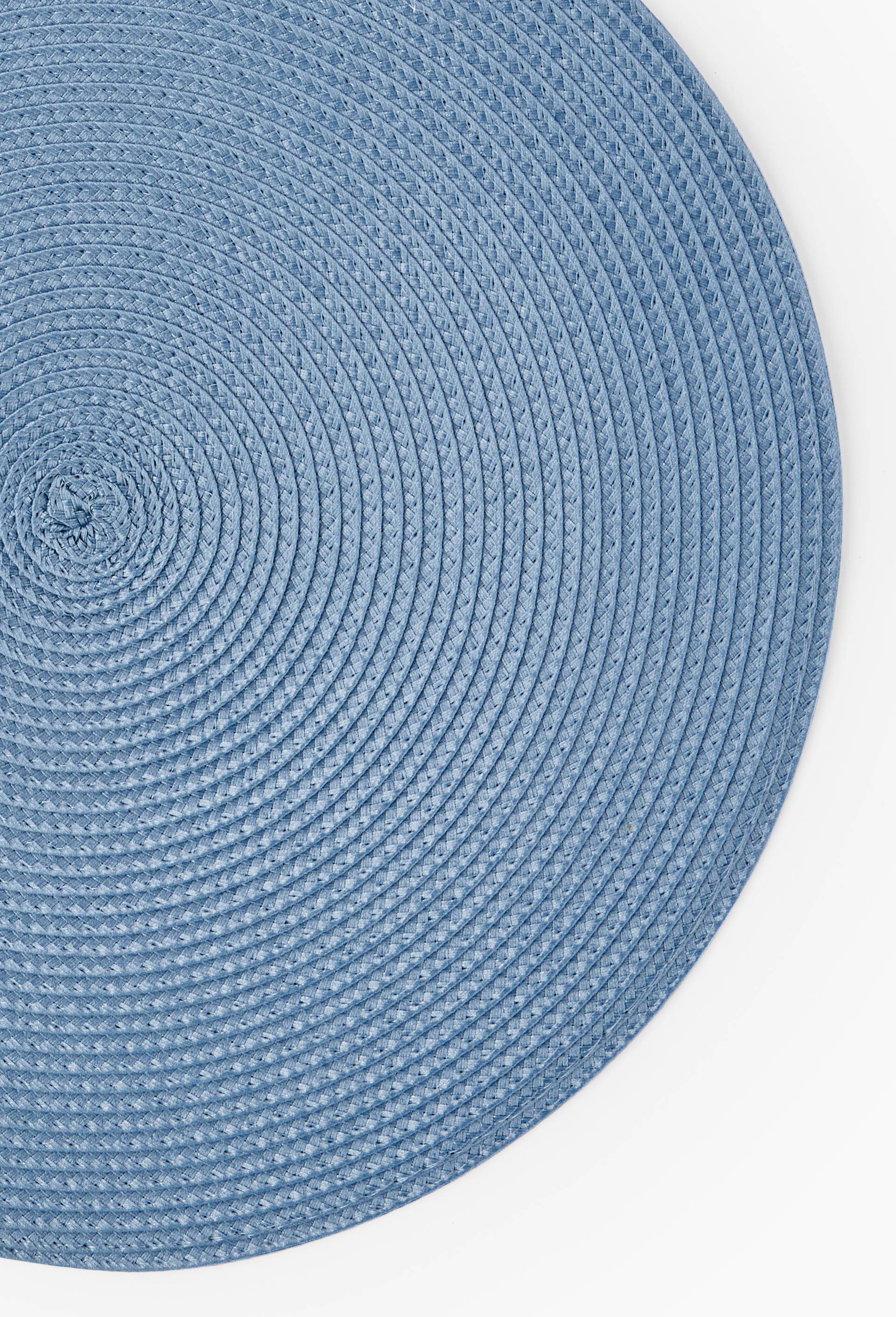 Set de table rond, diam&egrave;tre 38cm, Bleu, large image number 1.0