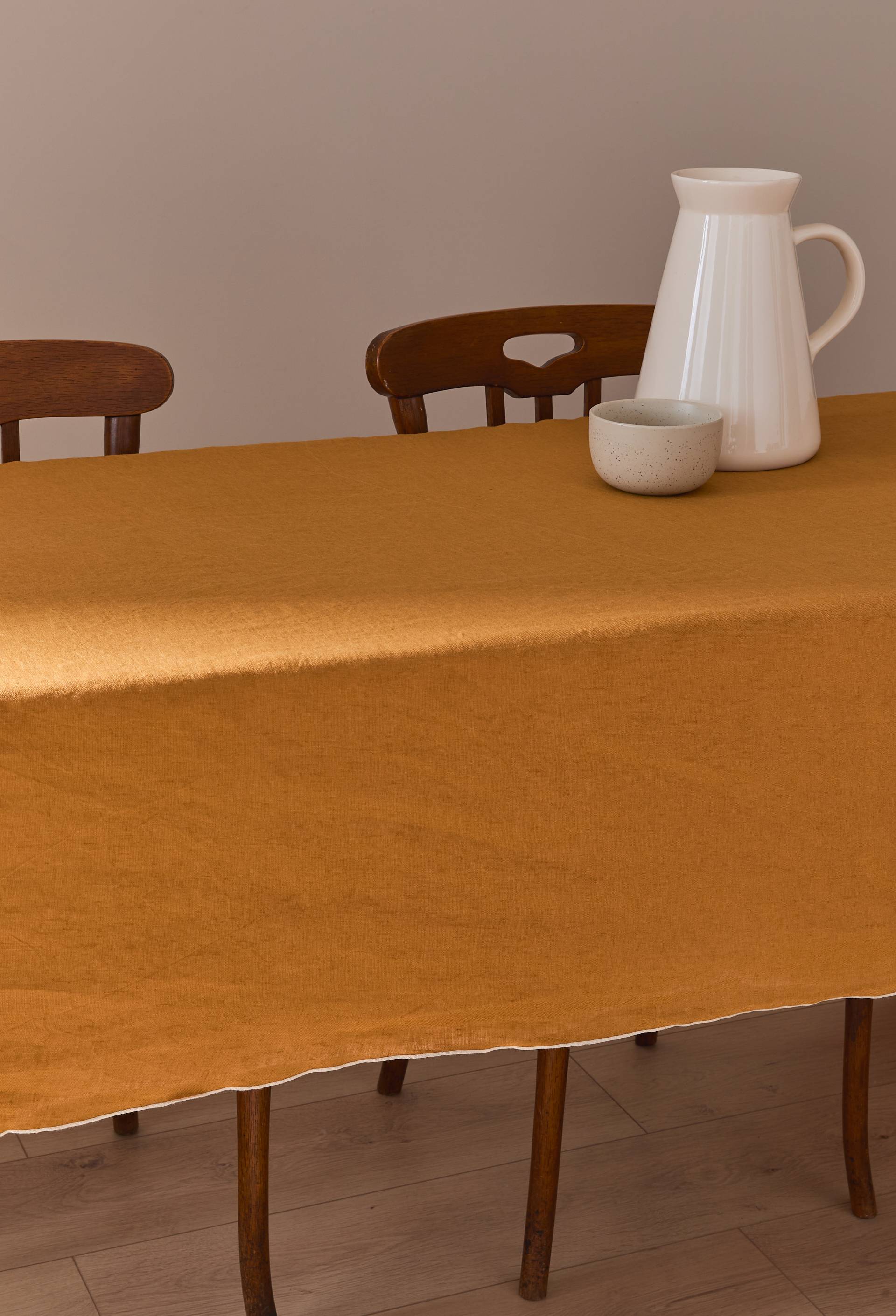 Nappe en lin lav&eacute;, Brun clair, large image number 0