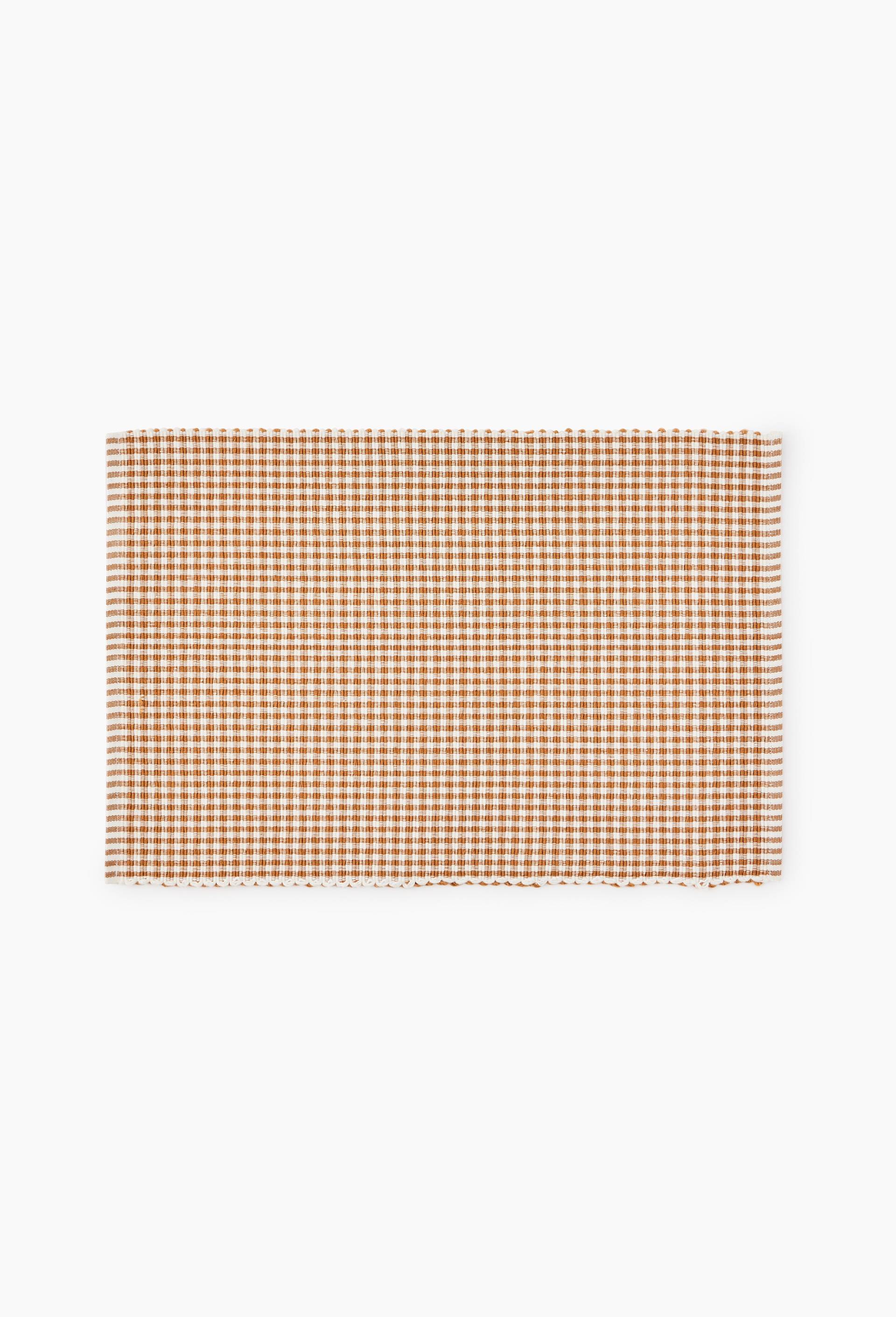 Set de table coton vichy, 48x33, Brun clair, swatch image
