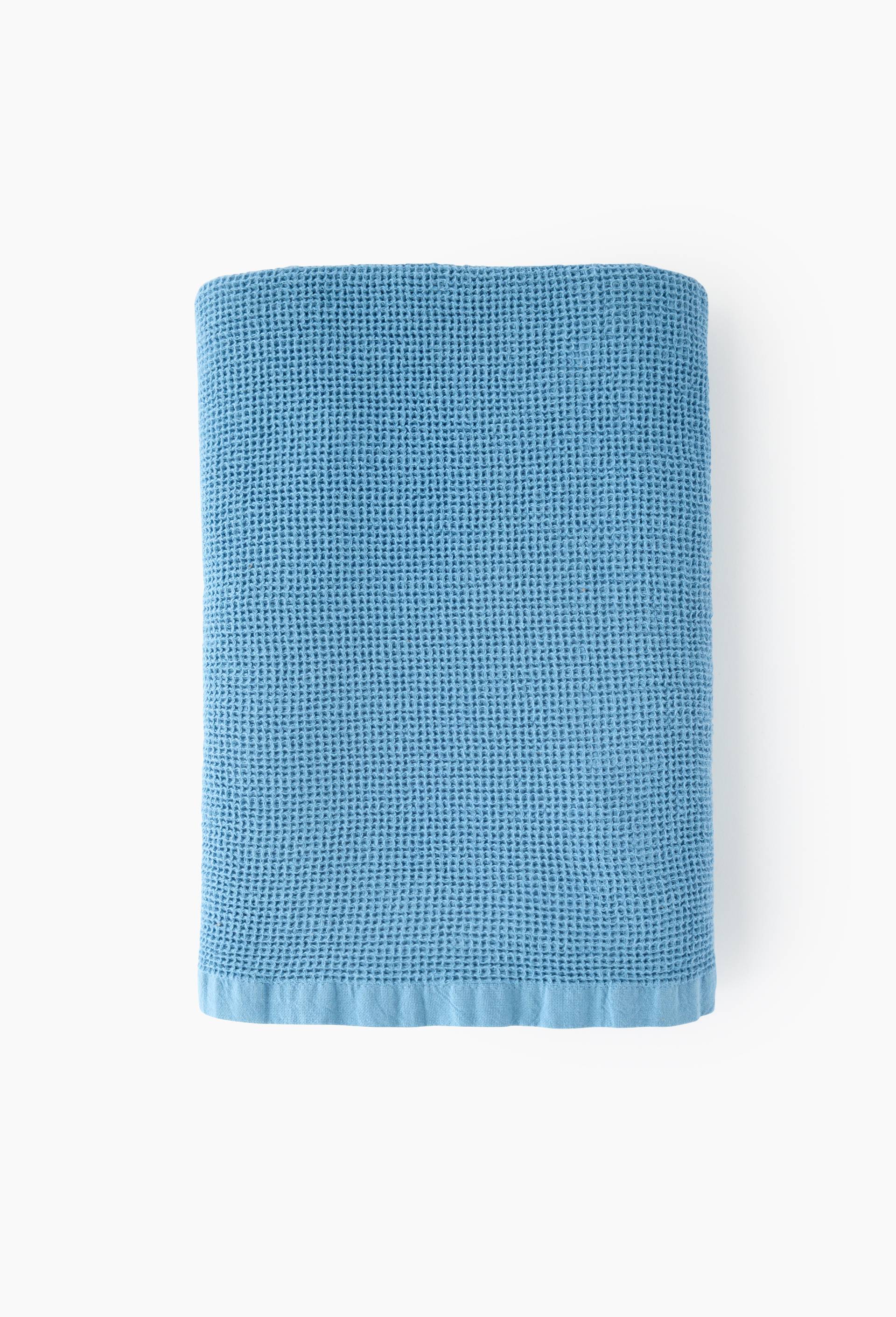 Drap de bain nid d'abeille, coton bio, Bleu clair, large image number 0.0