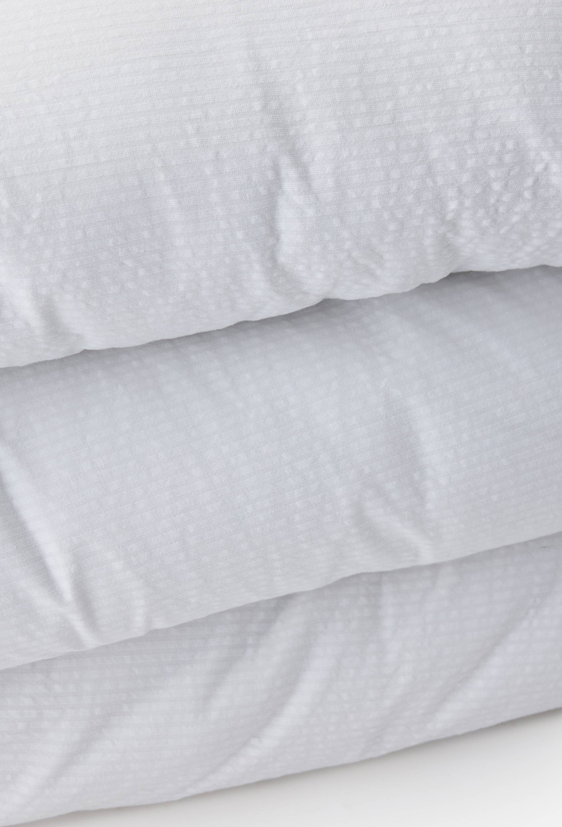 Housse de couette unie seersucker, percale de coton bio GOTS, Blanc, large image number 1