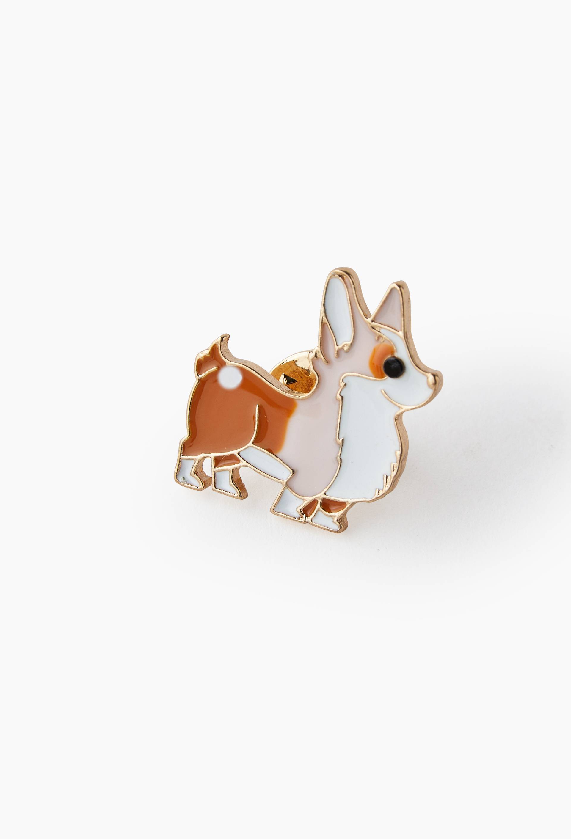 Broche Pin s &eacute;maill&eacute; corgi, Multicolore, large image number 1