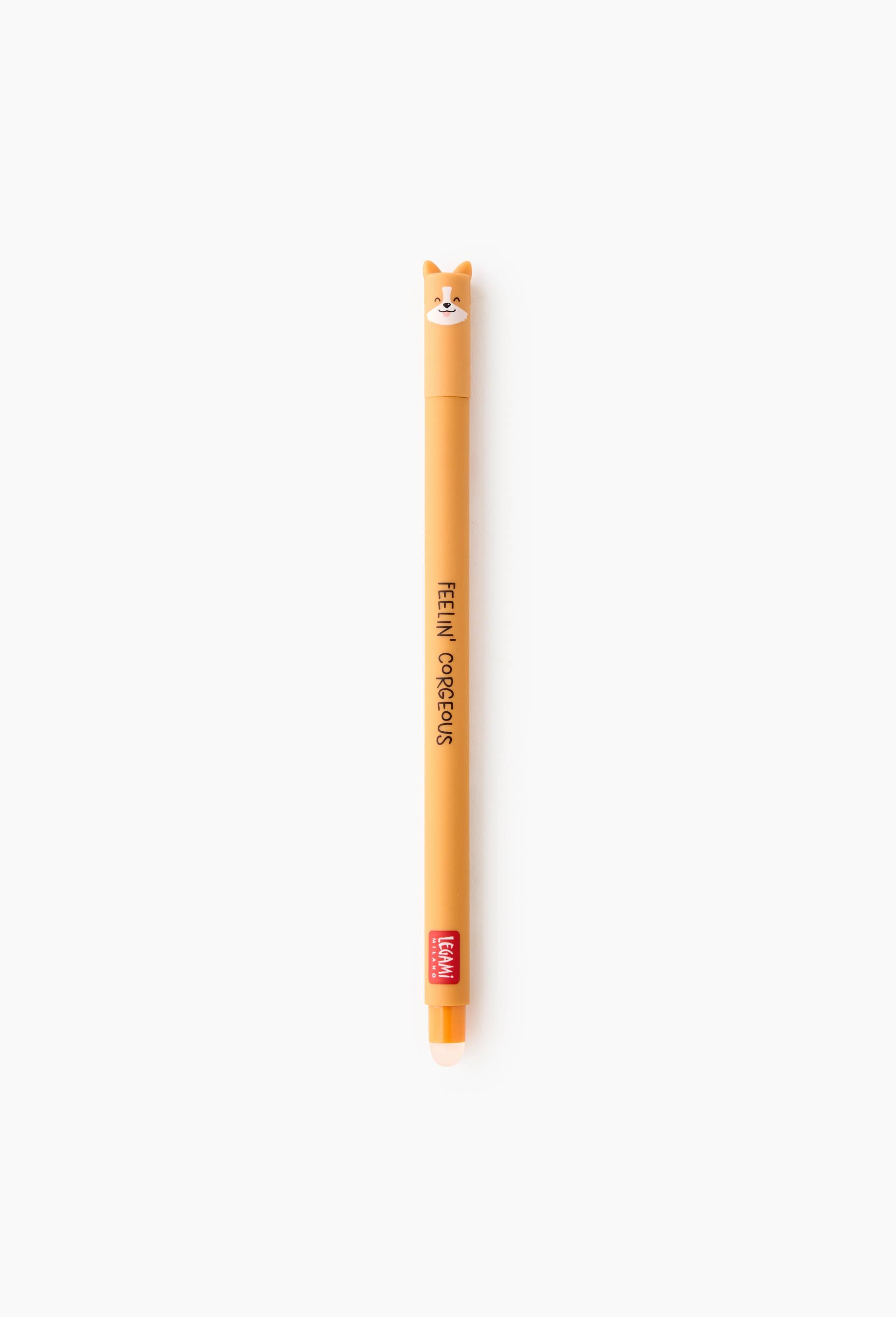 Stylo Gel Effa&ccedil;able Corgi Encre Noire, Multicolore, large image number 0