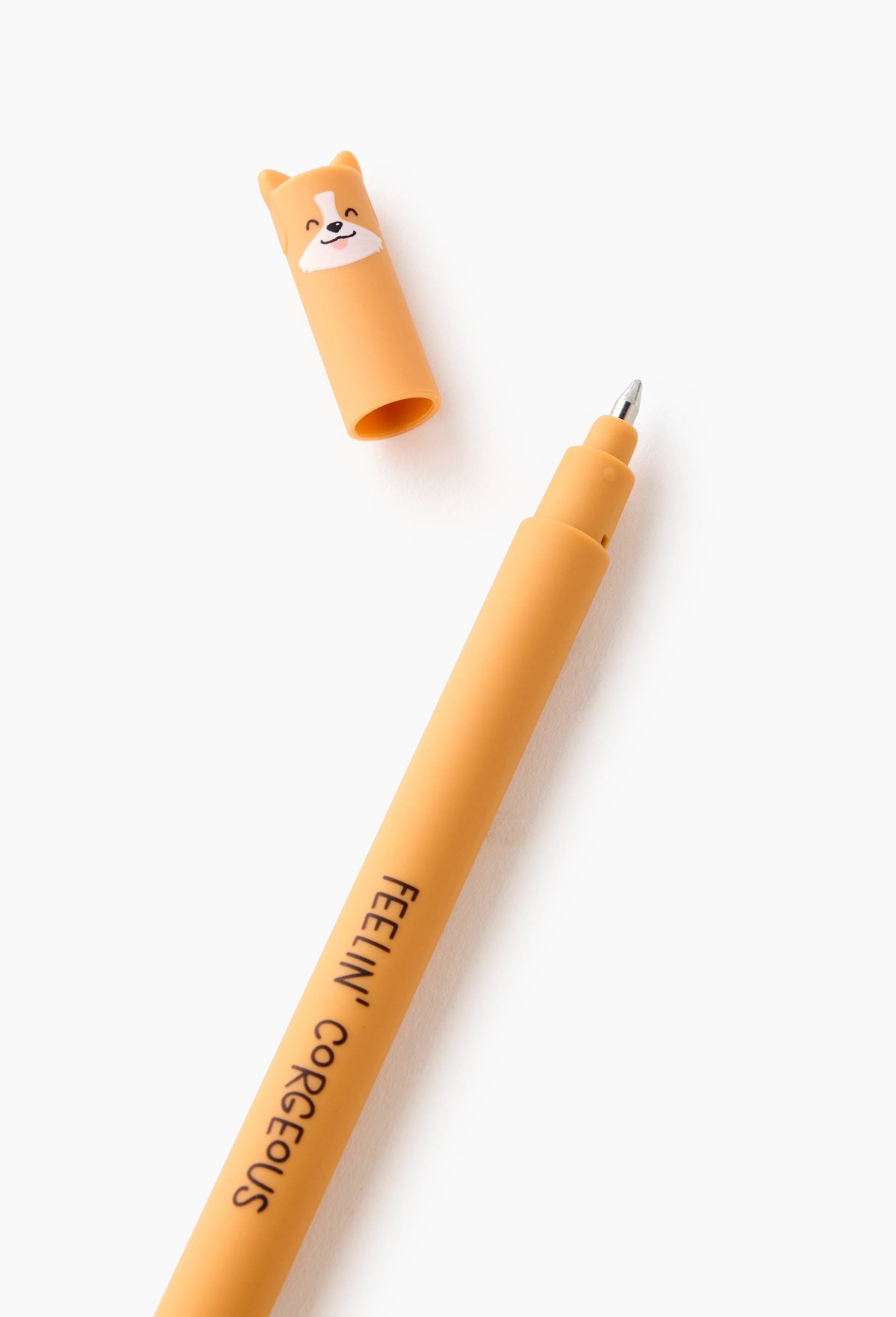 Stylo Gel Effa&ccedil;able Corgi Encre Noire, Multicolore, large image number 1