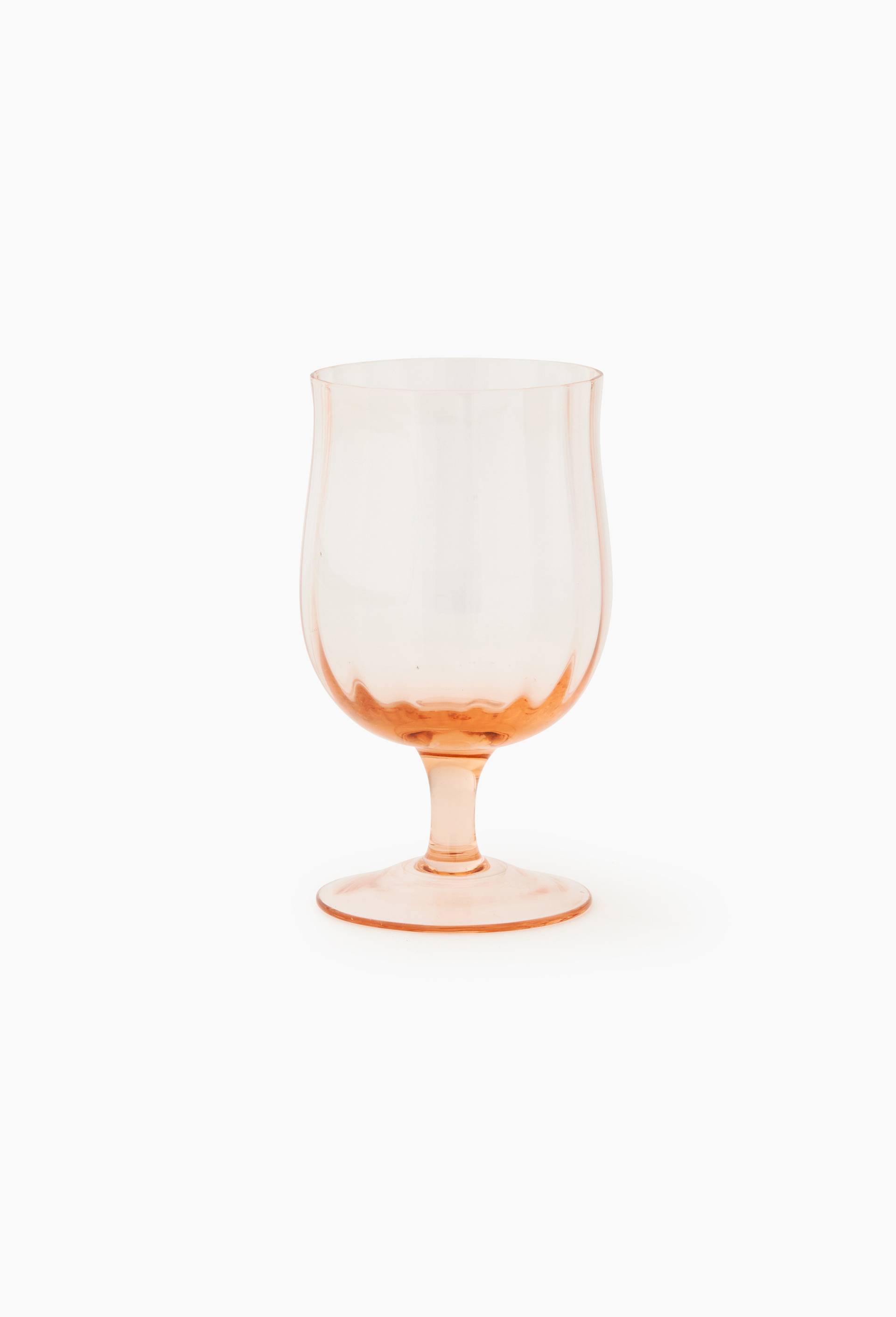 Verre &agrave; pied finition stri&eacute;e, 25cl, Rose, large image number 0