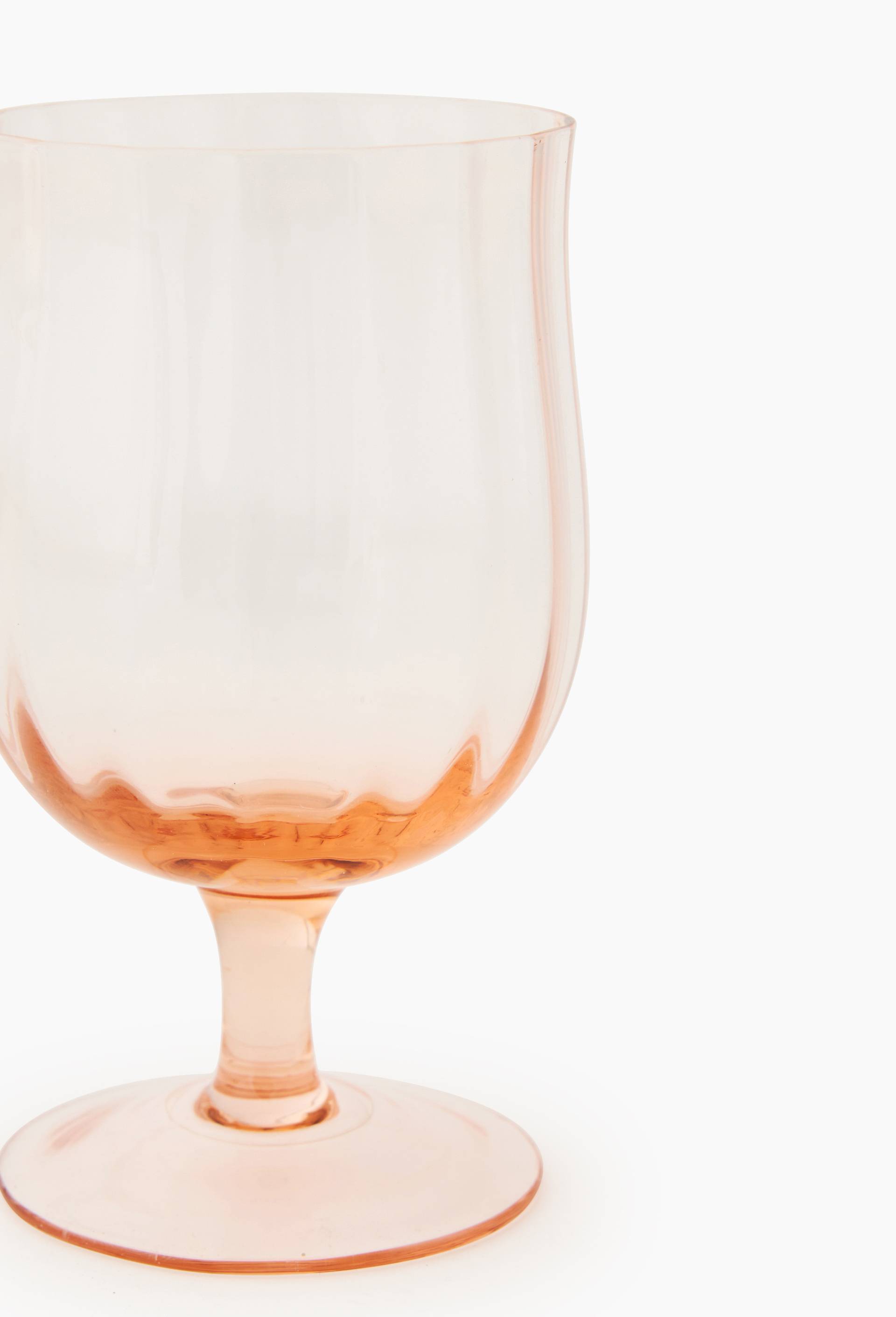 Verre &agrave; pied finition stri&eacute;e, 25cl, Rose, large image number 1