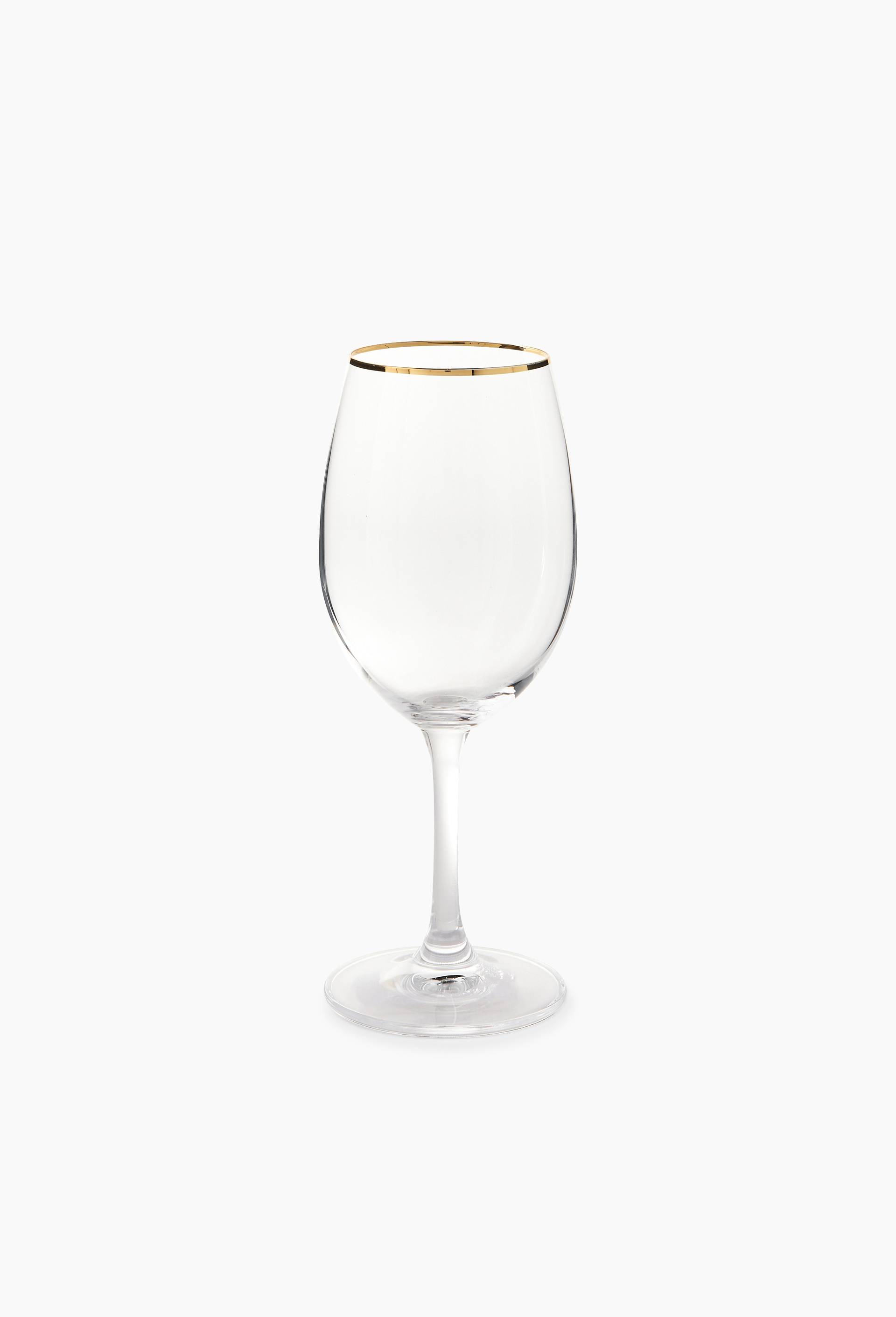 Verre &agrave; vin finition liser&eacute; dor&eacute;, 35cl, gamme martina, Transparent, large image number 0