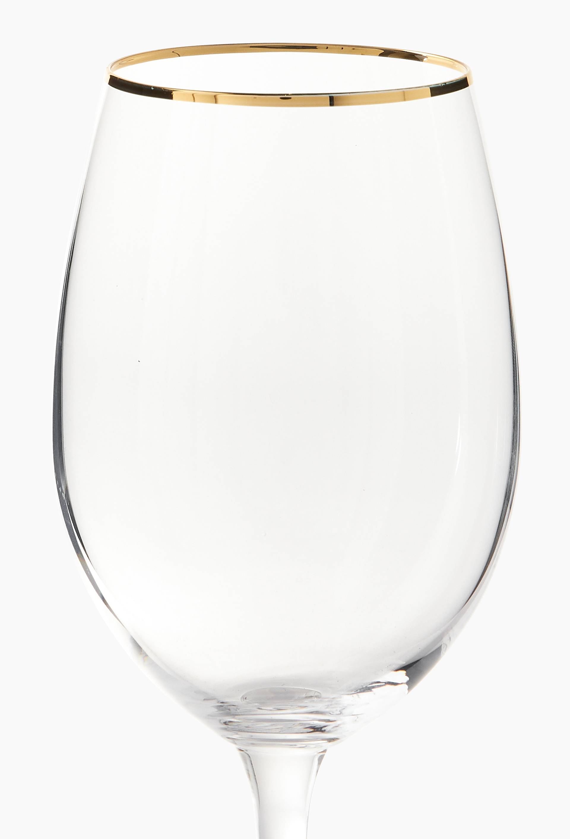Verre &agrave; vin finition liser&eacute; dor&eacute;, 35cl, gamme martina, Transparent, large image number 1