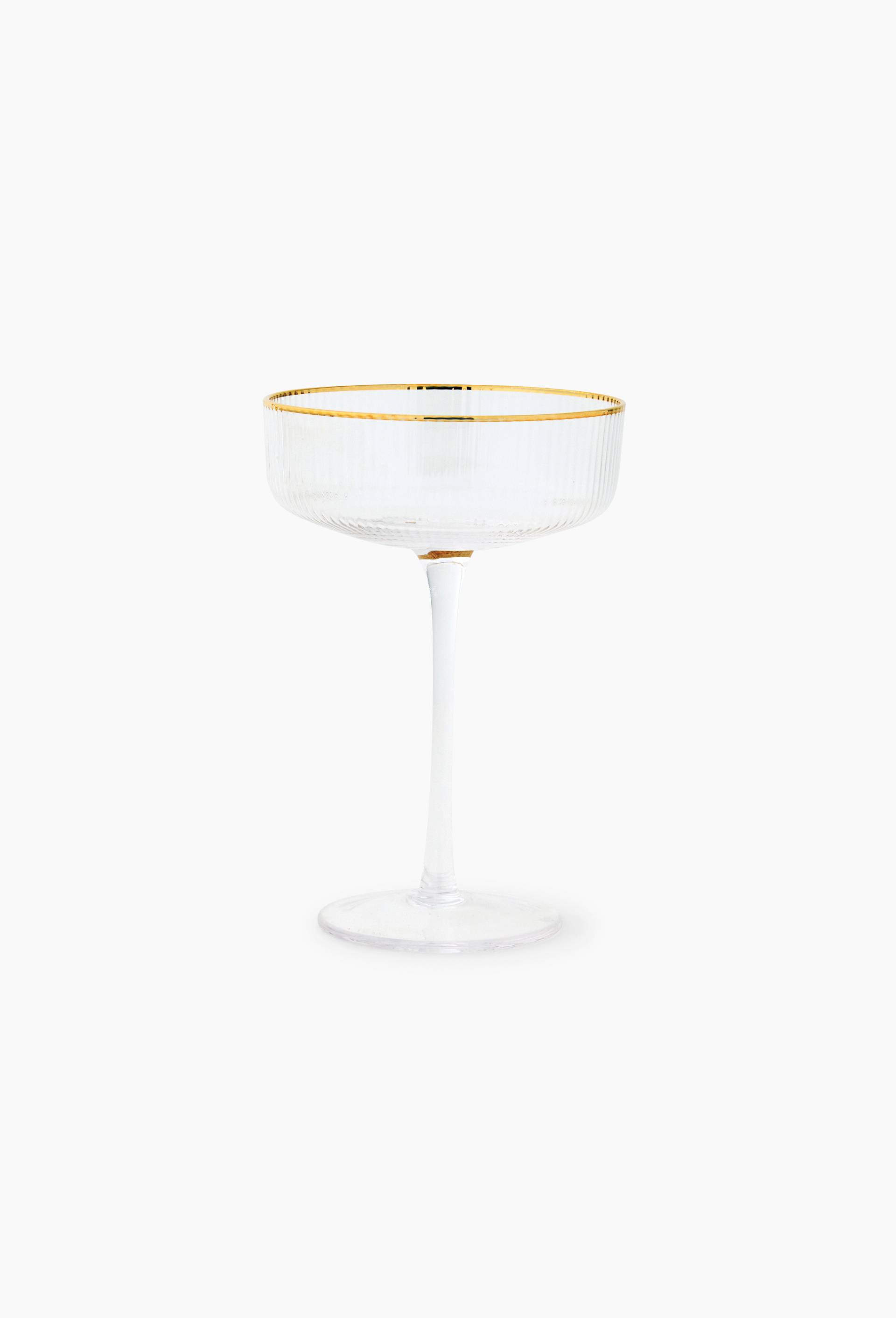Coupe &agrave; champagne finition liser&eacute; dor&eacute;, 20cl, Transparent, large image number 0.0