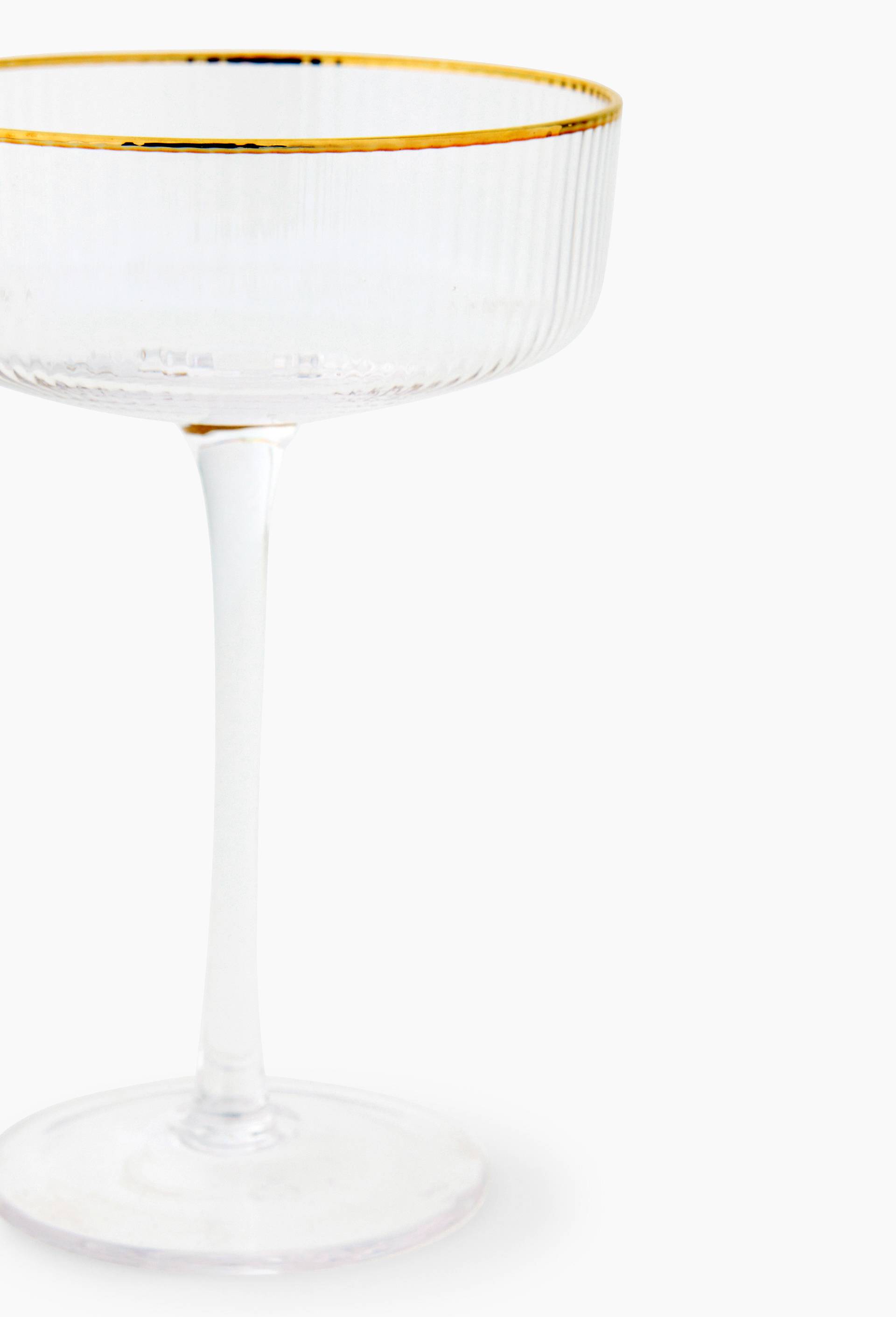 Coupe &agrave; champagne finition liser&eacute; dor&eacute;, 20cl, Transparent, large image number 1
