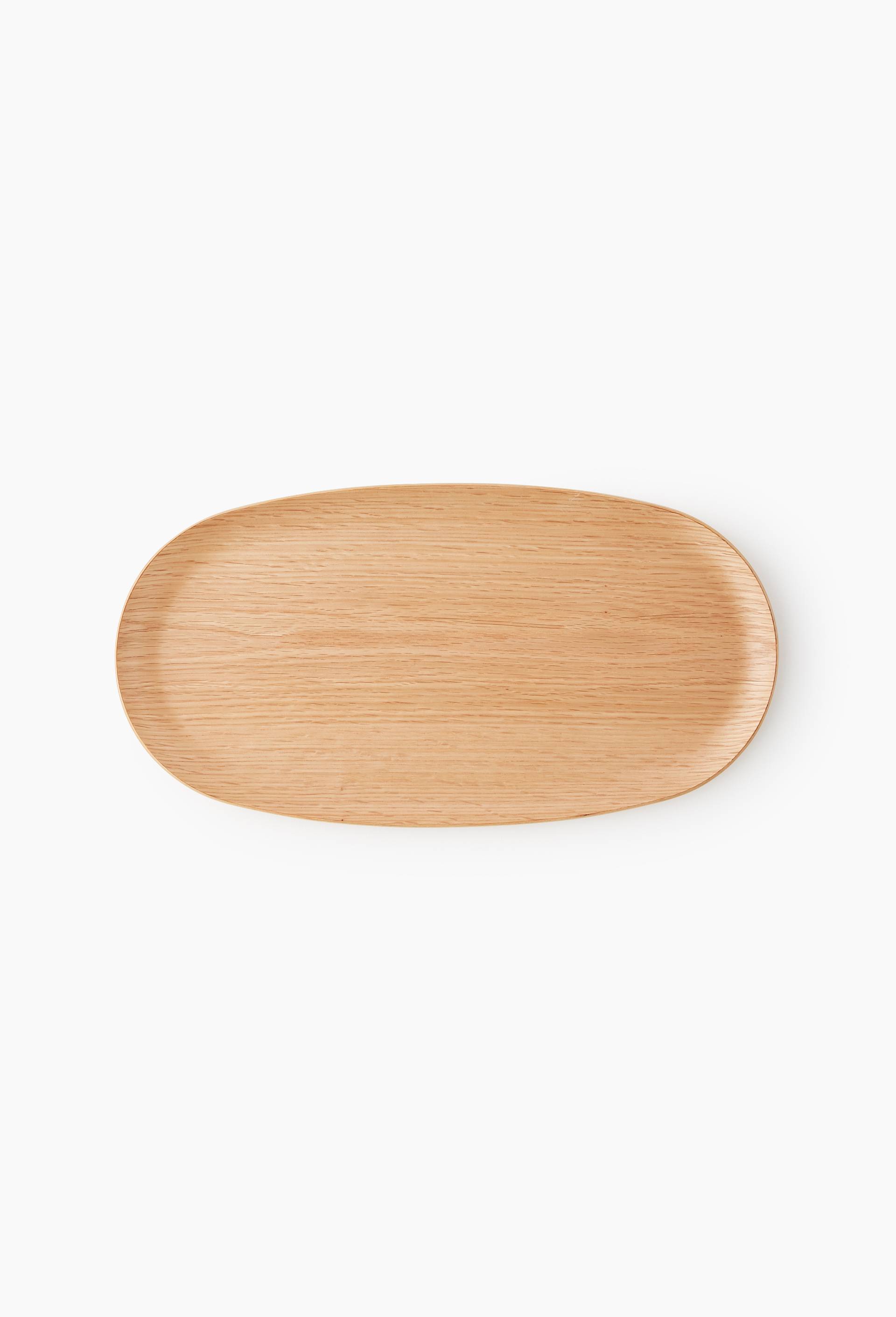 Plateau ovale, 35cm, bois de ch&ecirc;ne, Beige clair, large image number 0