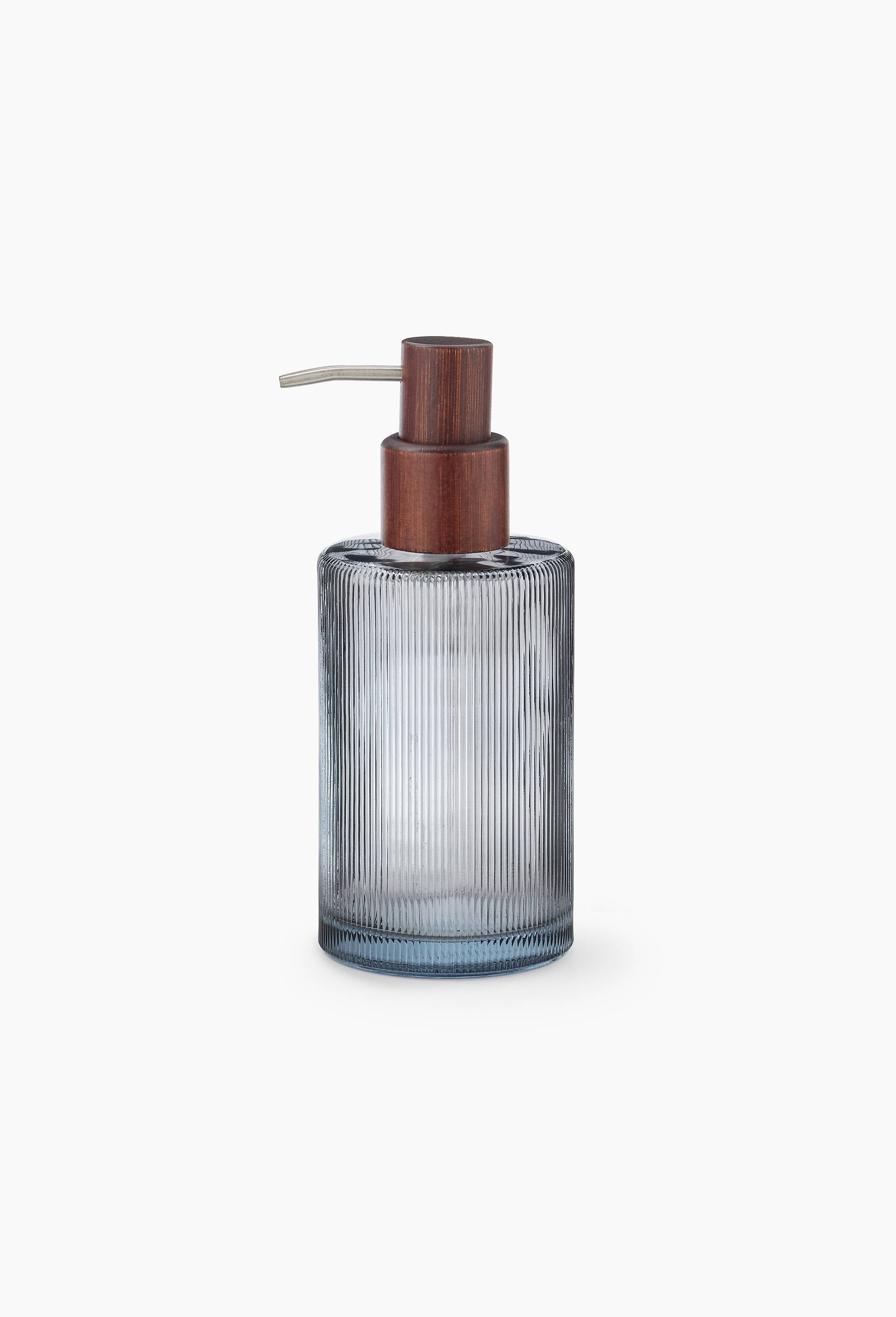 Distributeur de savon, en verre striée 20,8x83x8cm, Gris foncé, large image number 0.0