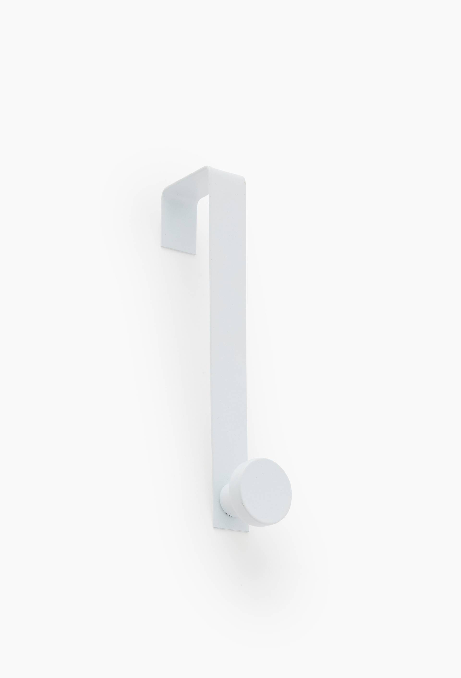 Pat&egrave;re simple de porte,3x8x16cm, en m&eacute;tal, Blanc, large image number 0