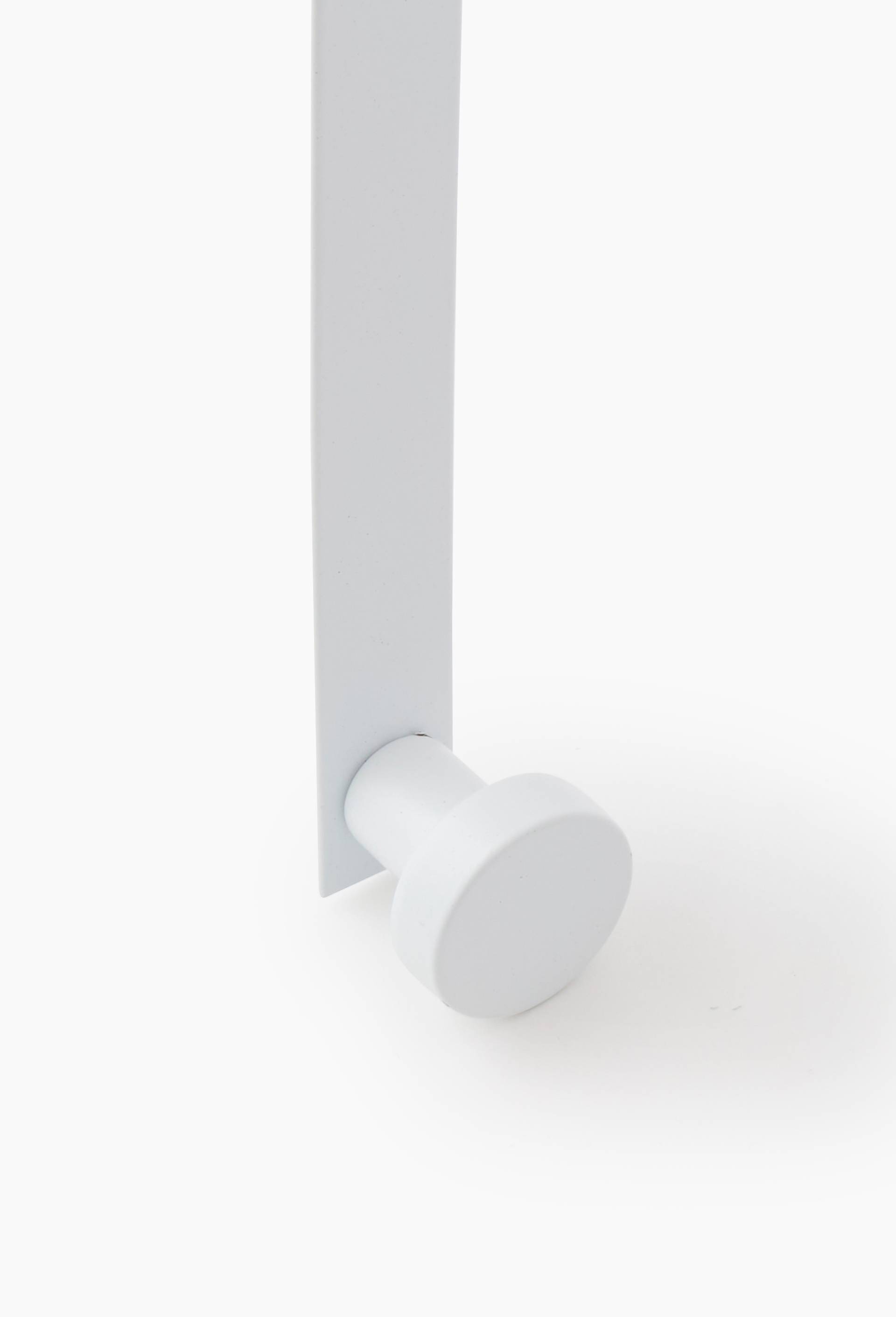 Pat&egrave;re simple de porte,3x8x16cm, en m&eacute;tal, Blanc, large image number 1