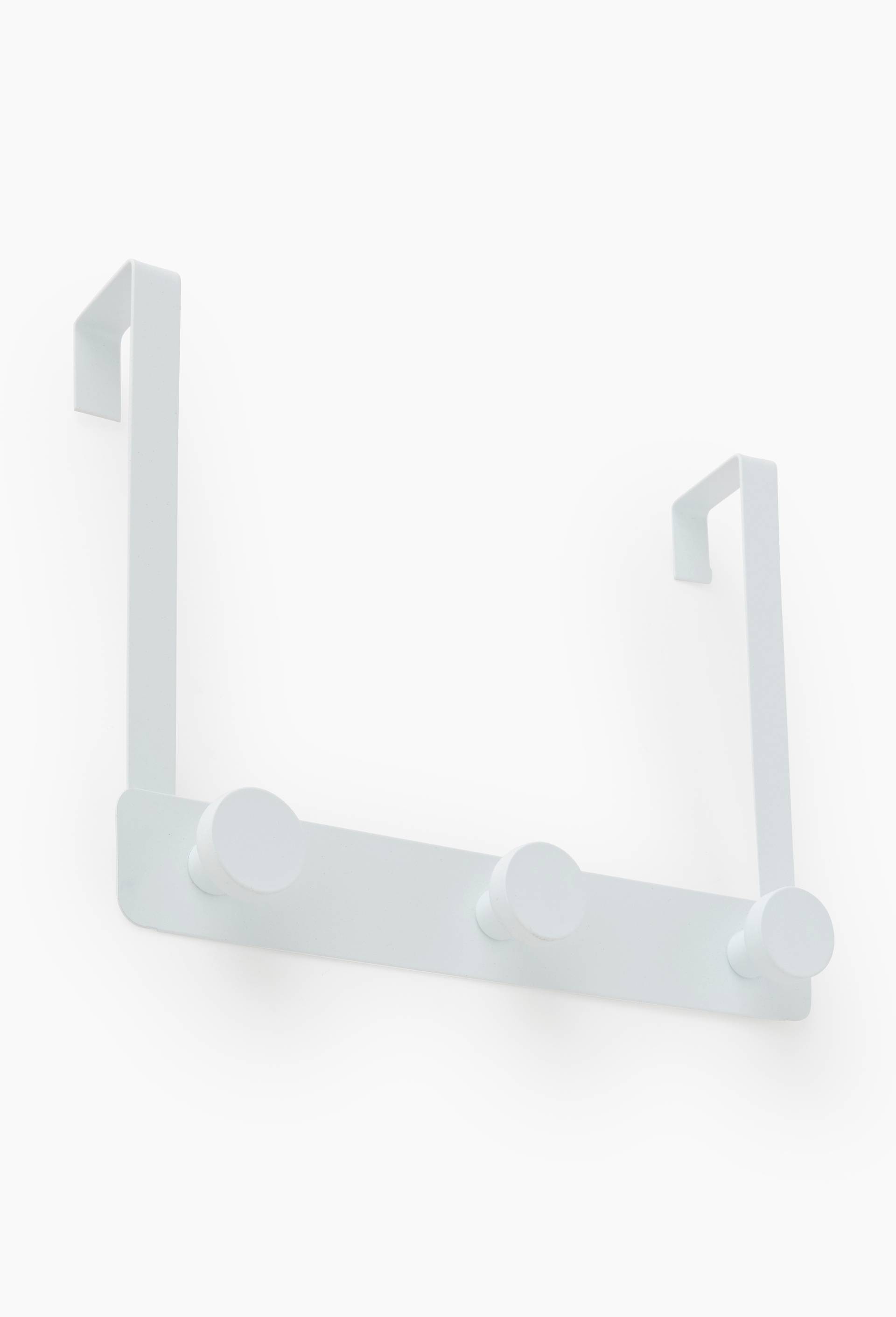 Pat&egrave;re multiple de porte en m&eacute;tal, 25x7,5x20cm, Blanc, large image number 0.0