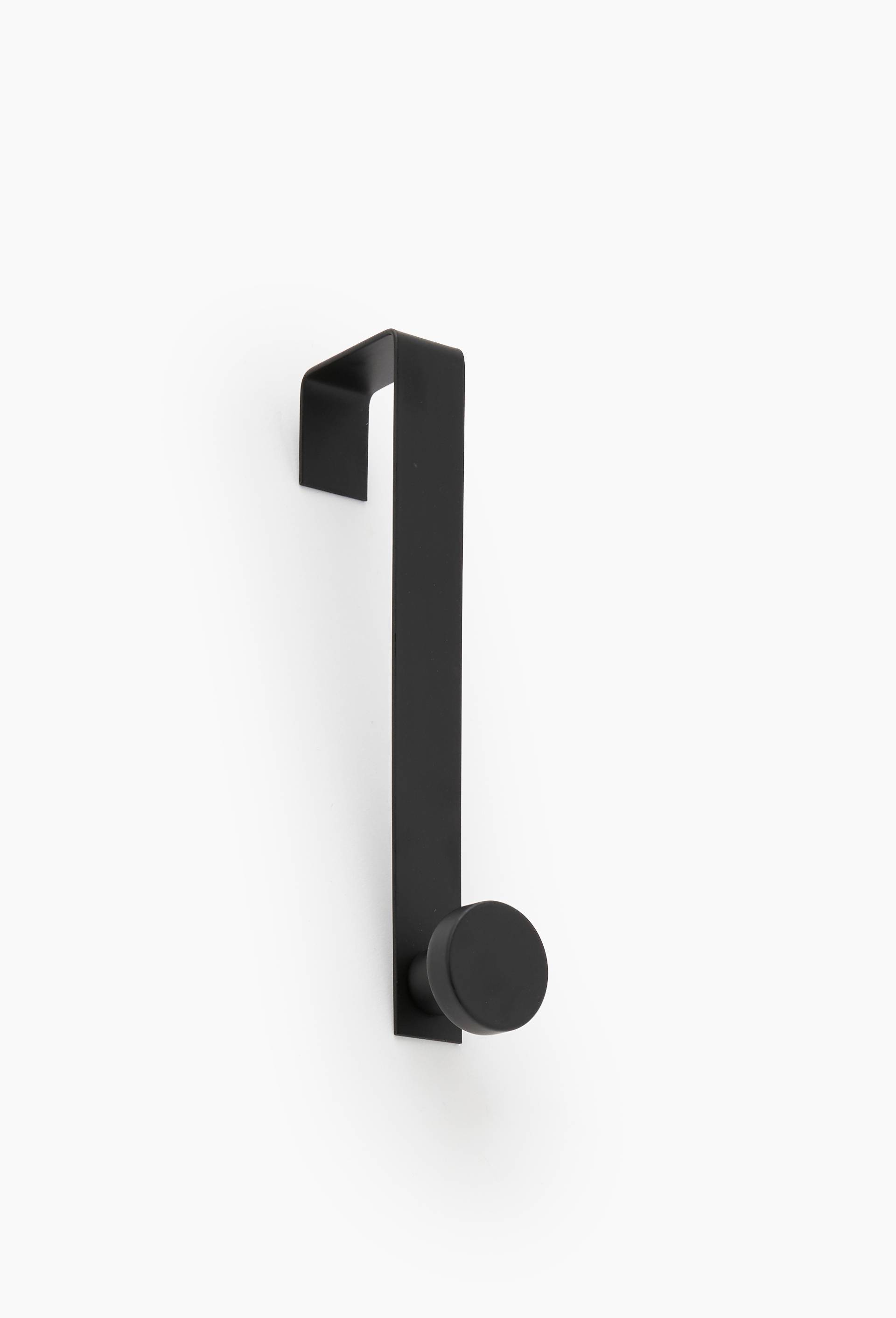 Pat&egrave;re simple de porte, 3x8x16cm, en m&eacute;tal, Noir, large image number 0.0