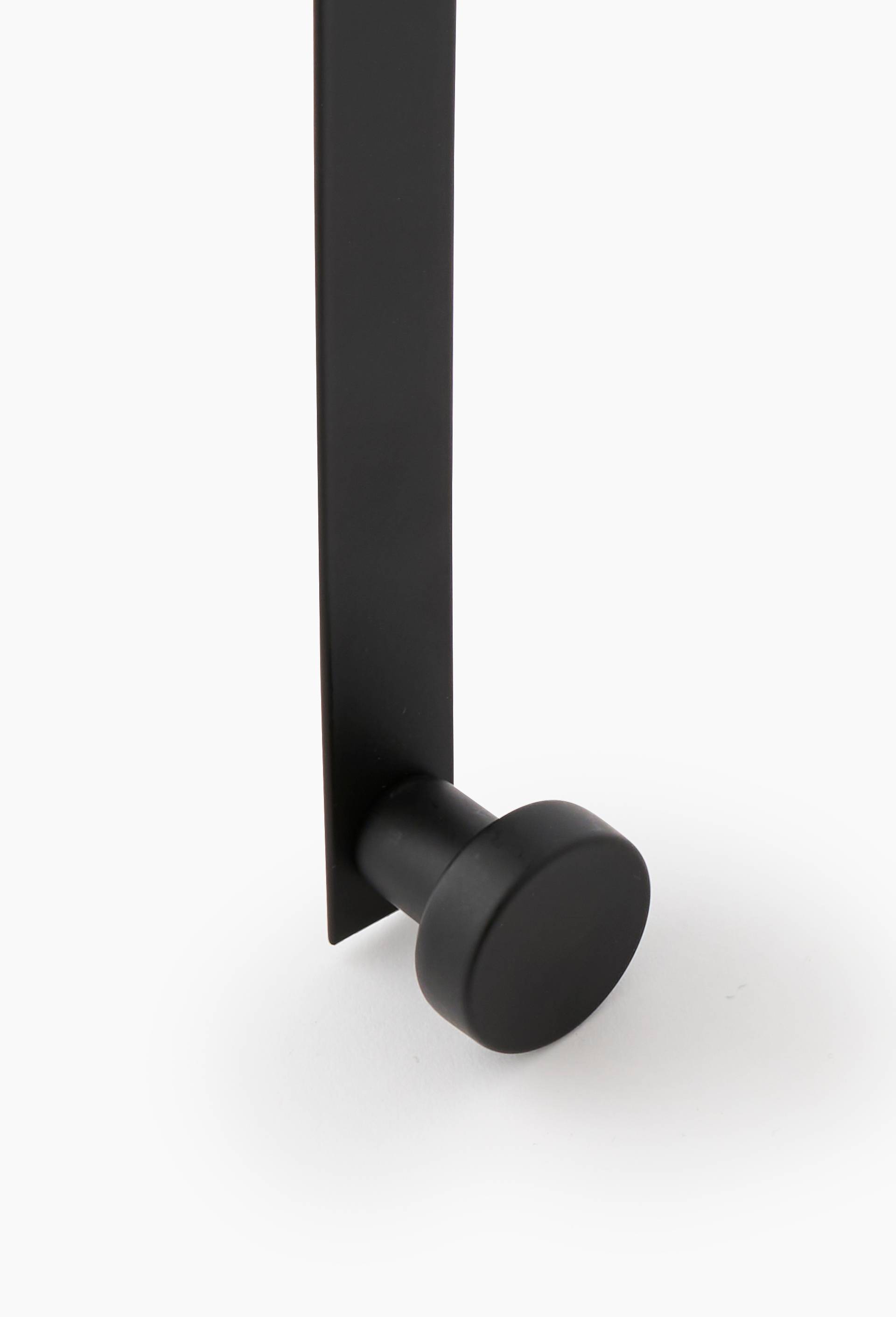 Pat&egrave;re simple de porte, 3x8x16cm, en m&eacute;tal, Noir, large image number 1