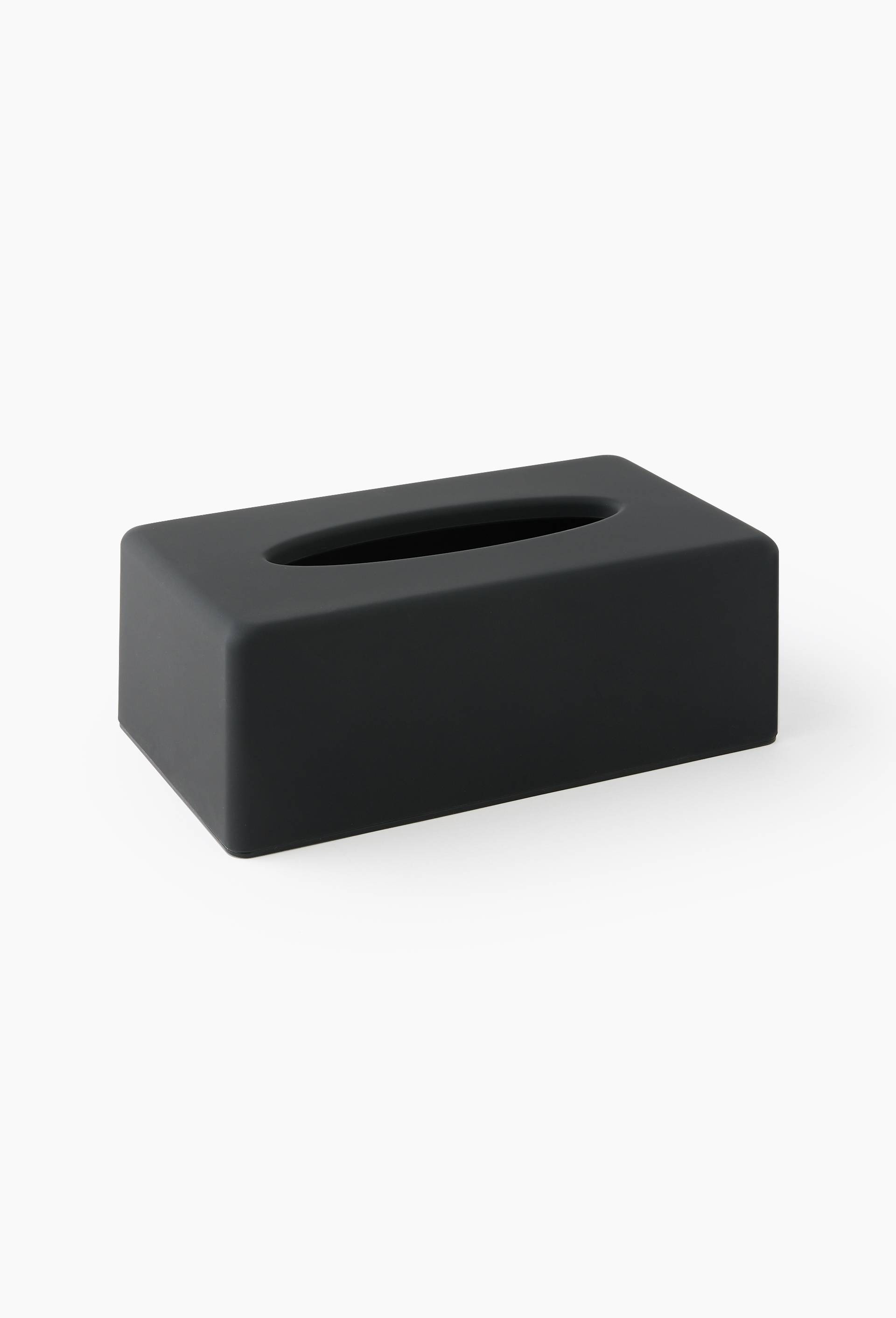 Boite &agrave; mouchoirs en plastique, 24,5x9x13cm, Noir, large image number 0.0