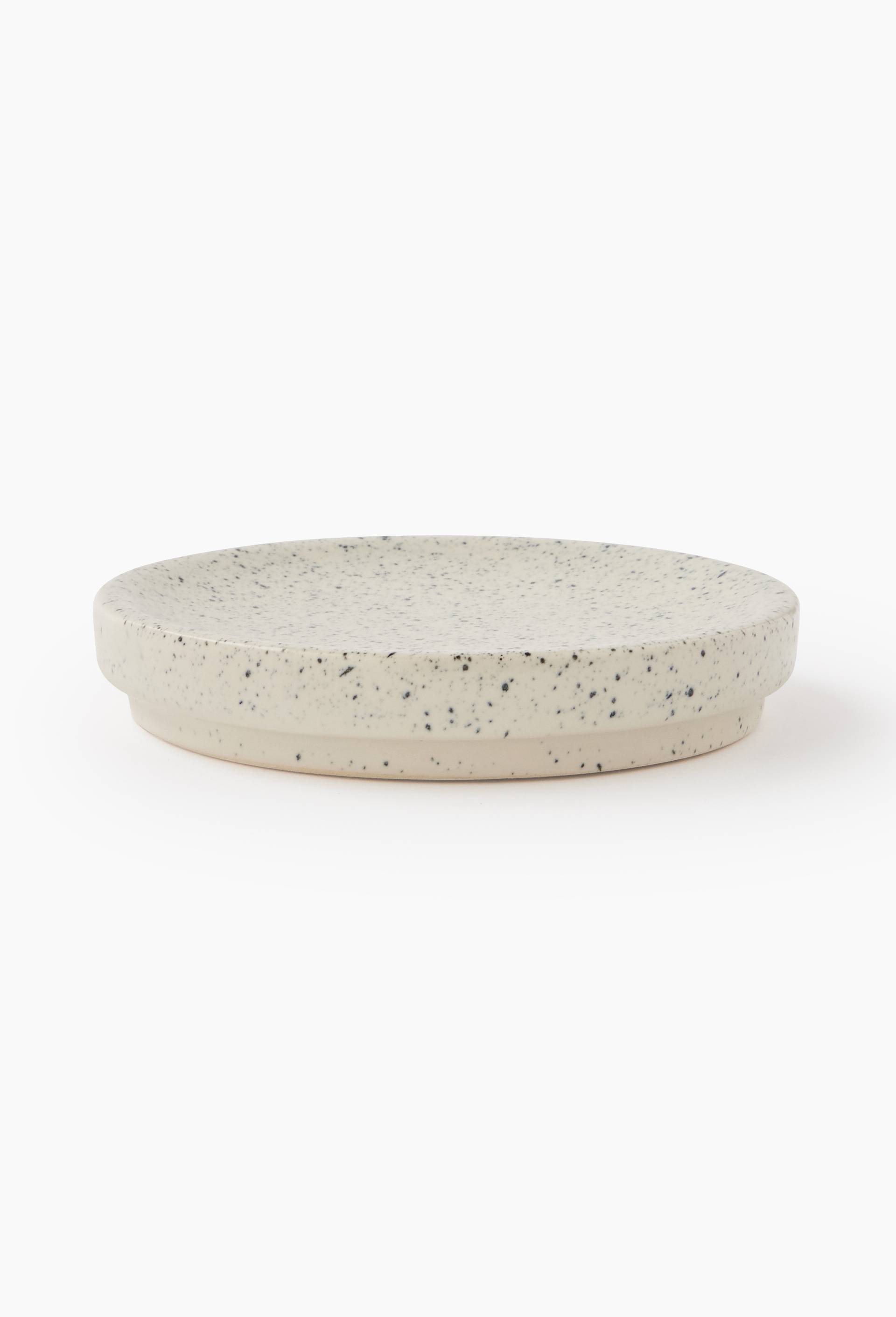 Porte savon en c&eacute;ramique mouchet&eacute; 2,x11cm, Noir, large image number 1