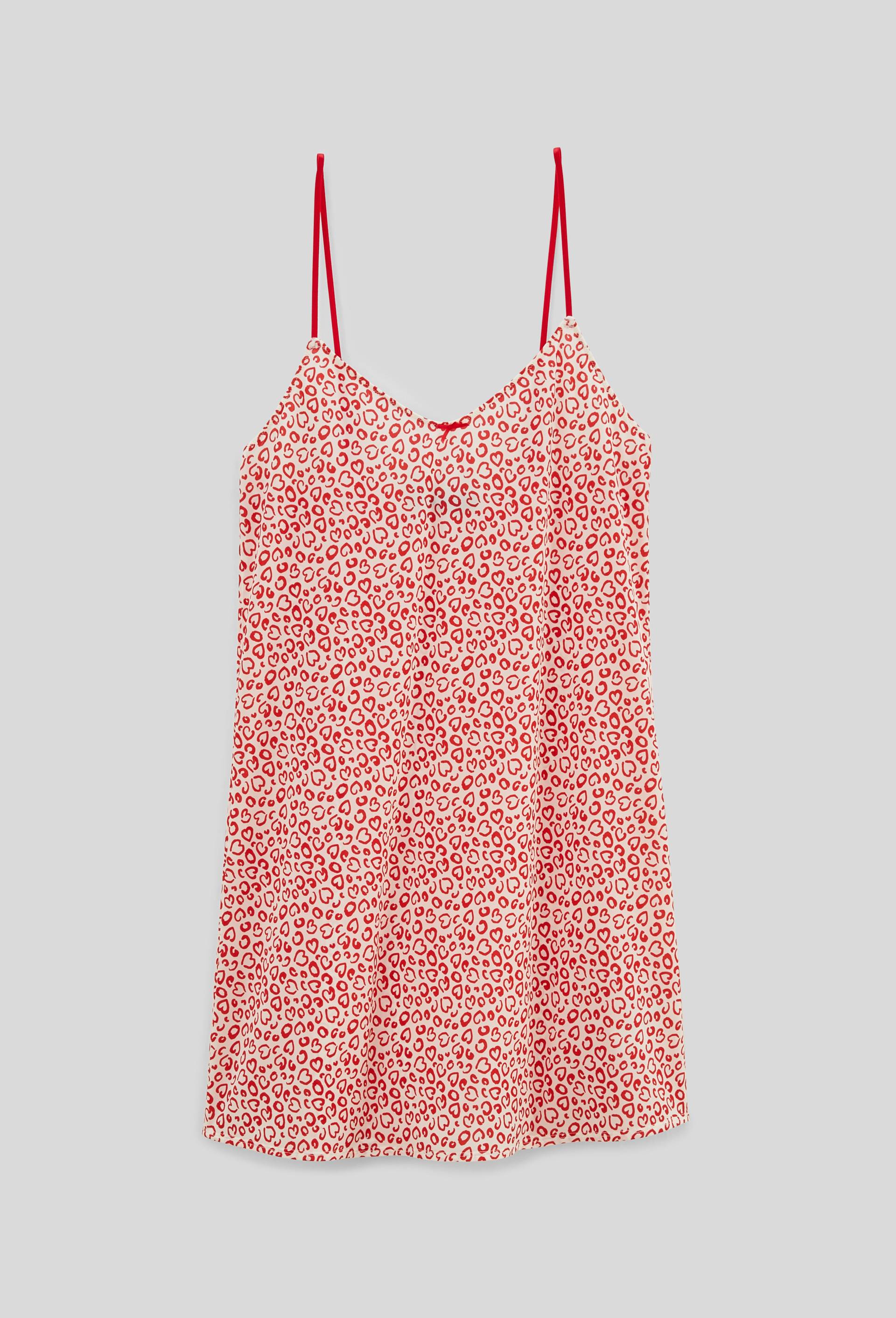 Nuisette RITA en microfibre imprim?�e ROUGE pour femme MONOPRIX