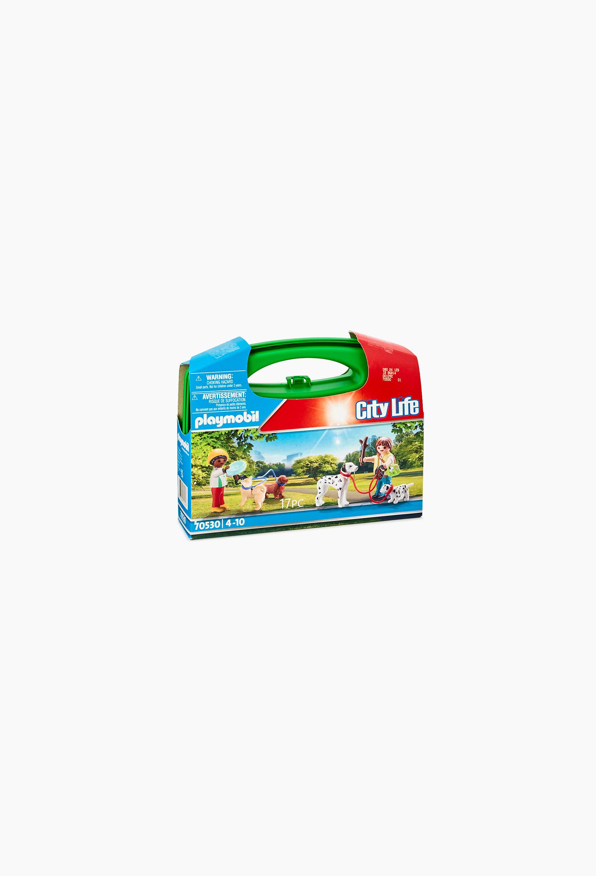 70530 - Playmobil City Life - Valisette Enfants et chiens, Multicolore, large image number 0.0