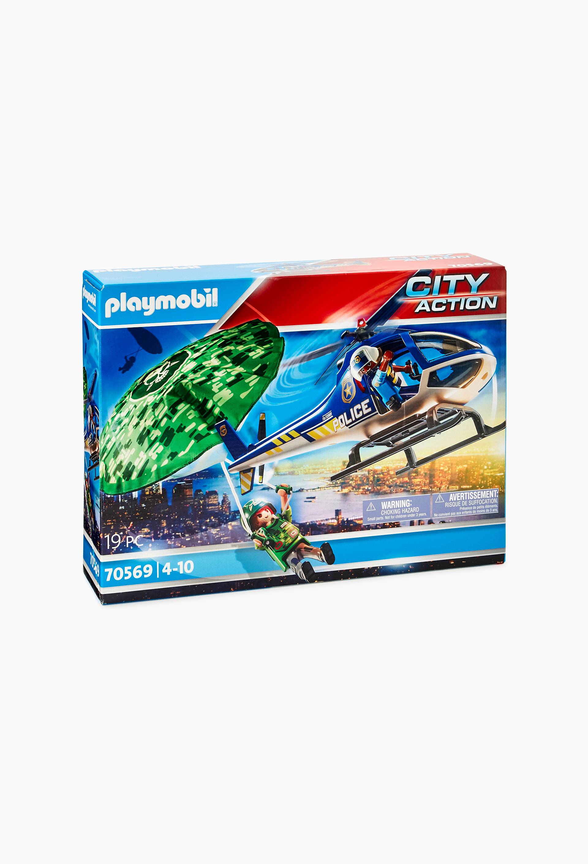 70569 - Playmobil City Action - Hélicoptère de police et parachutiste, Multicolore, large image number 0