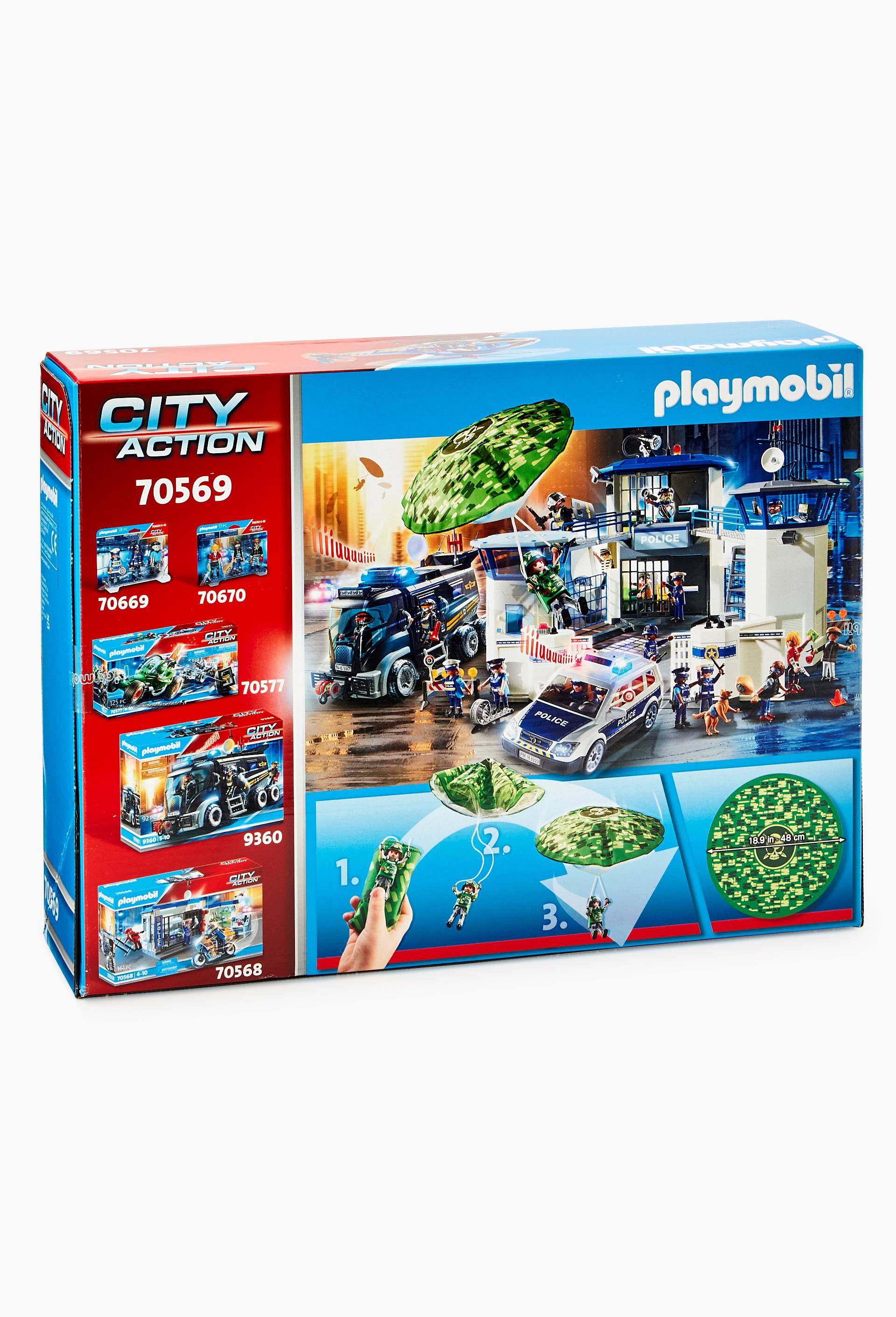 70569 - Playmobil City Action - Hélicoptère de police et parachutiste, Multicolore, large image number 1