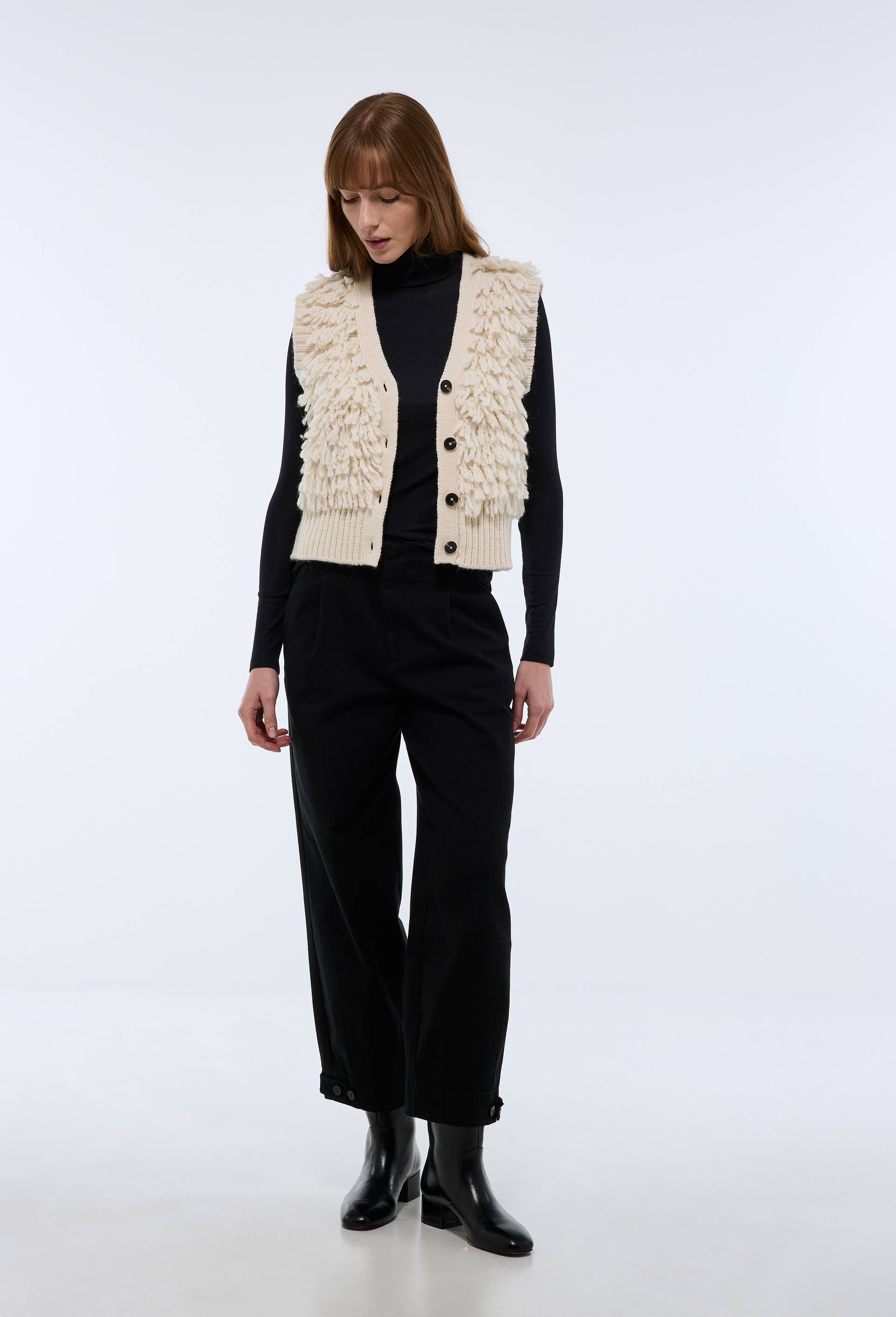 Pantalon barrel en coton, Noir, large image number 0.0