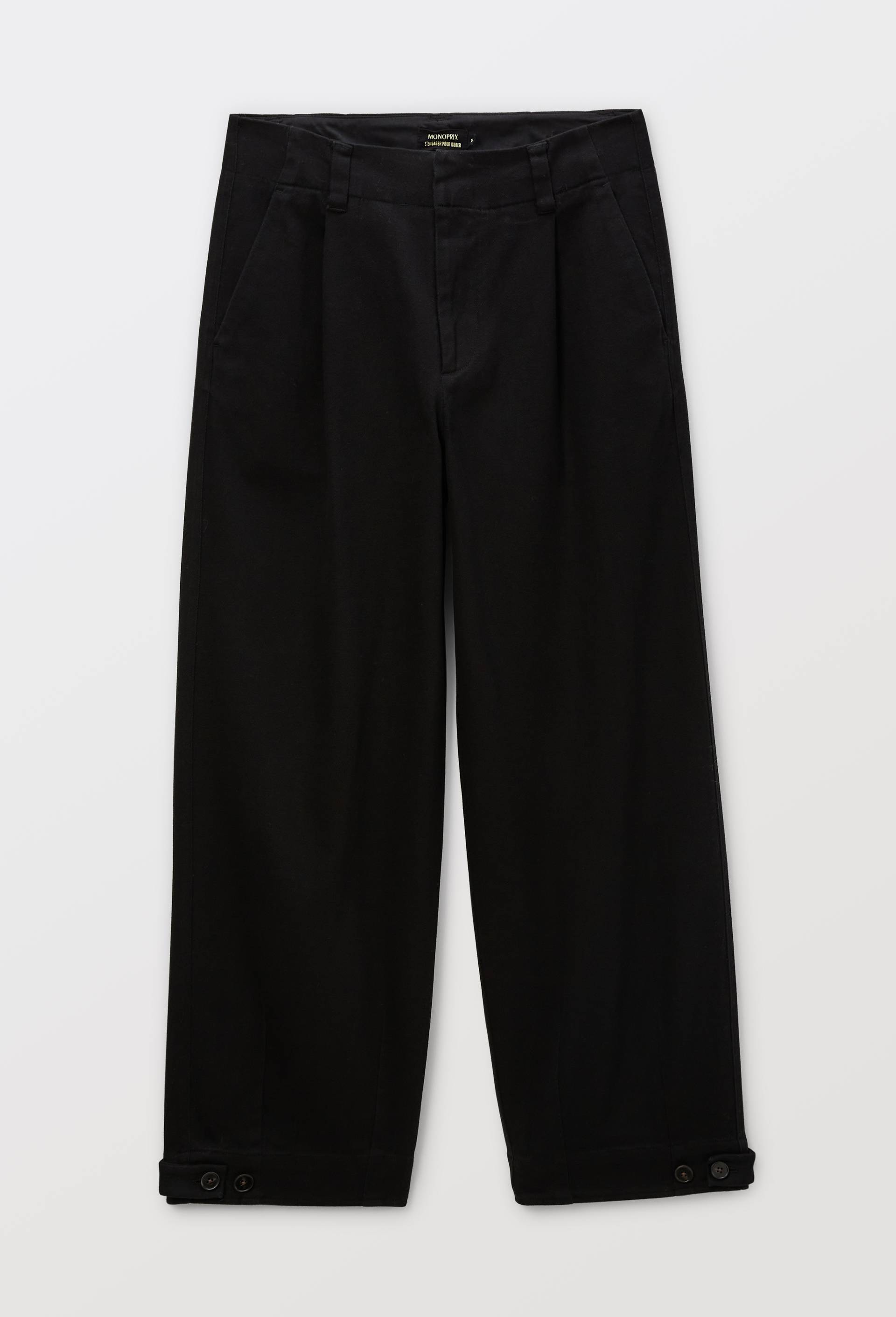 Pantalon barrel en coton, Noir, large image number 2