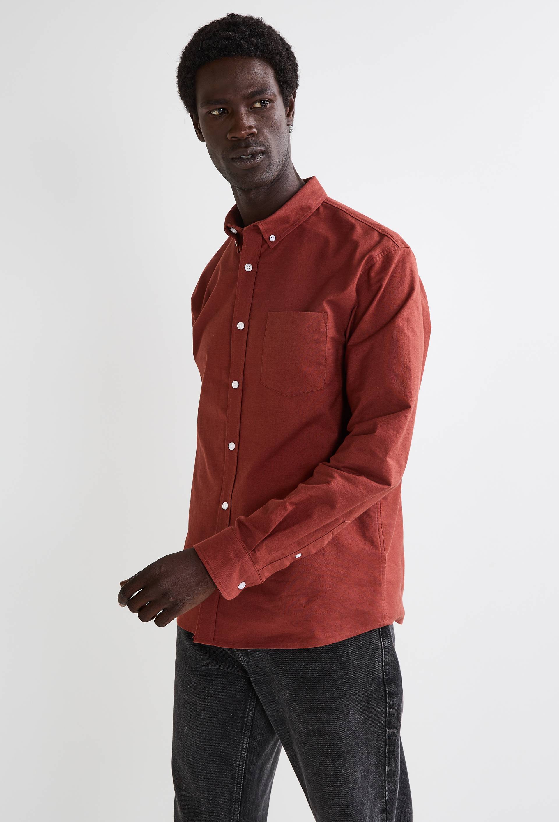 Chemise oxford en coton BIO GOTS, Brun, large image number 0