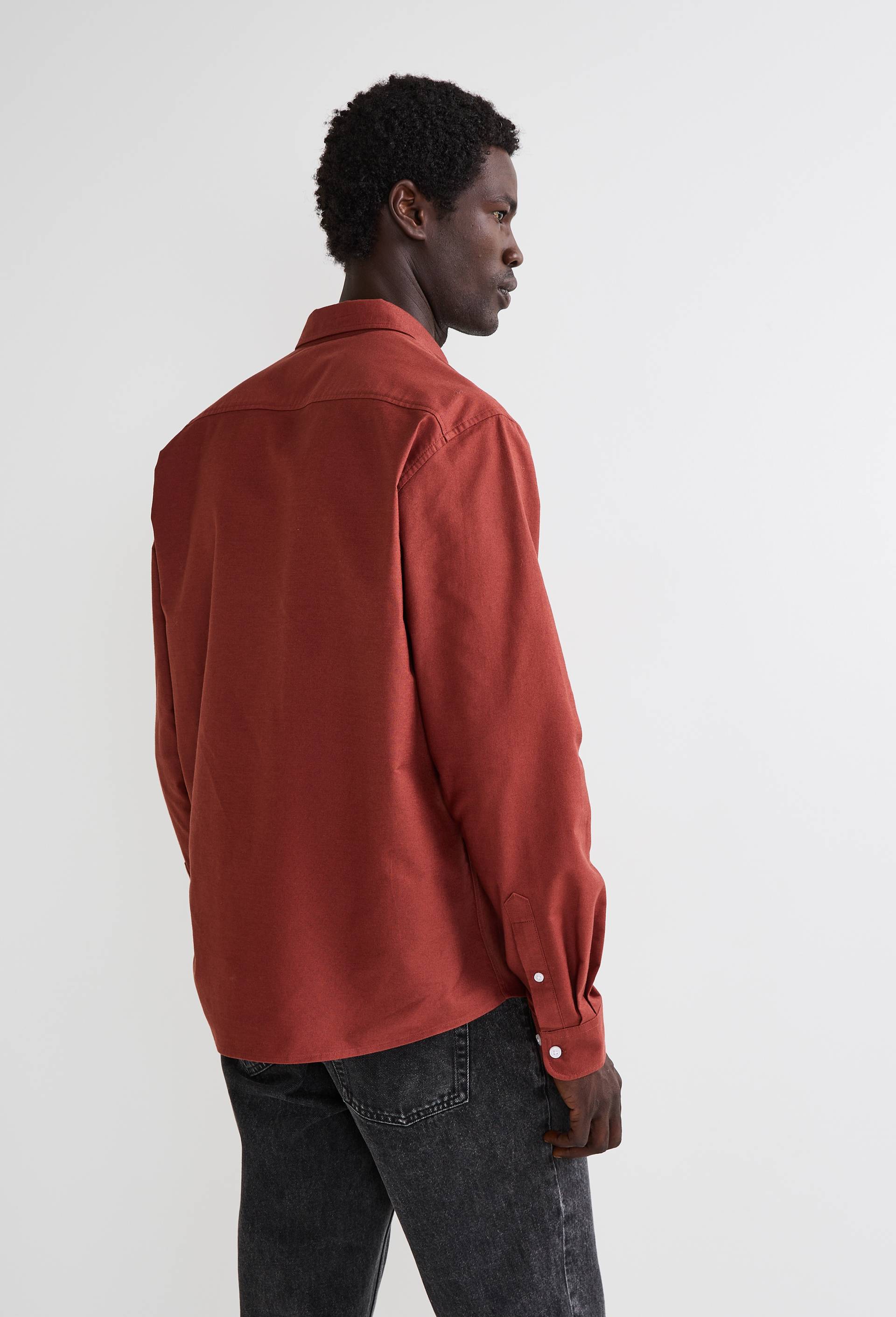 Chemise oxford en coton BIO GOTS, Brun, large image number 1.0