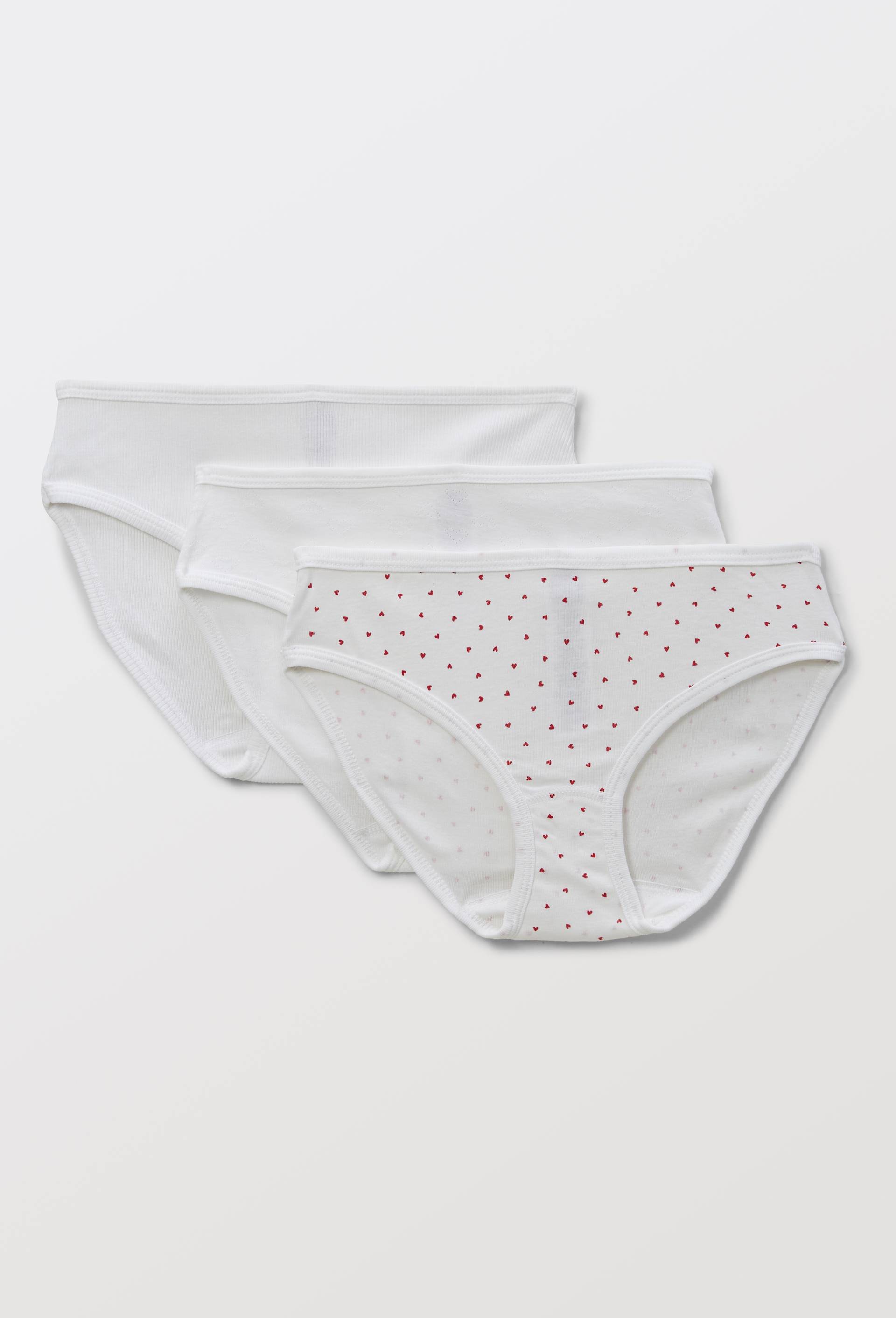 Lot de 3 culottes midi en coton BIO Petit Bateau, certifi&eacute; OEKO-TEX, Blanc, large image number 0.0