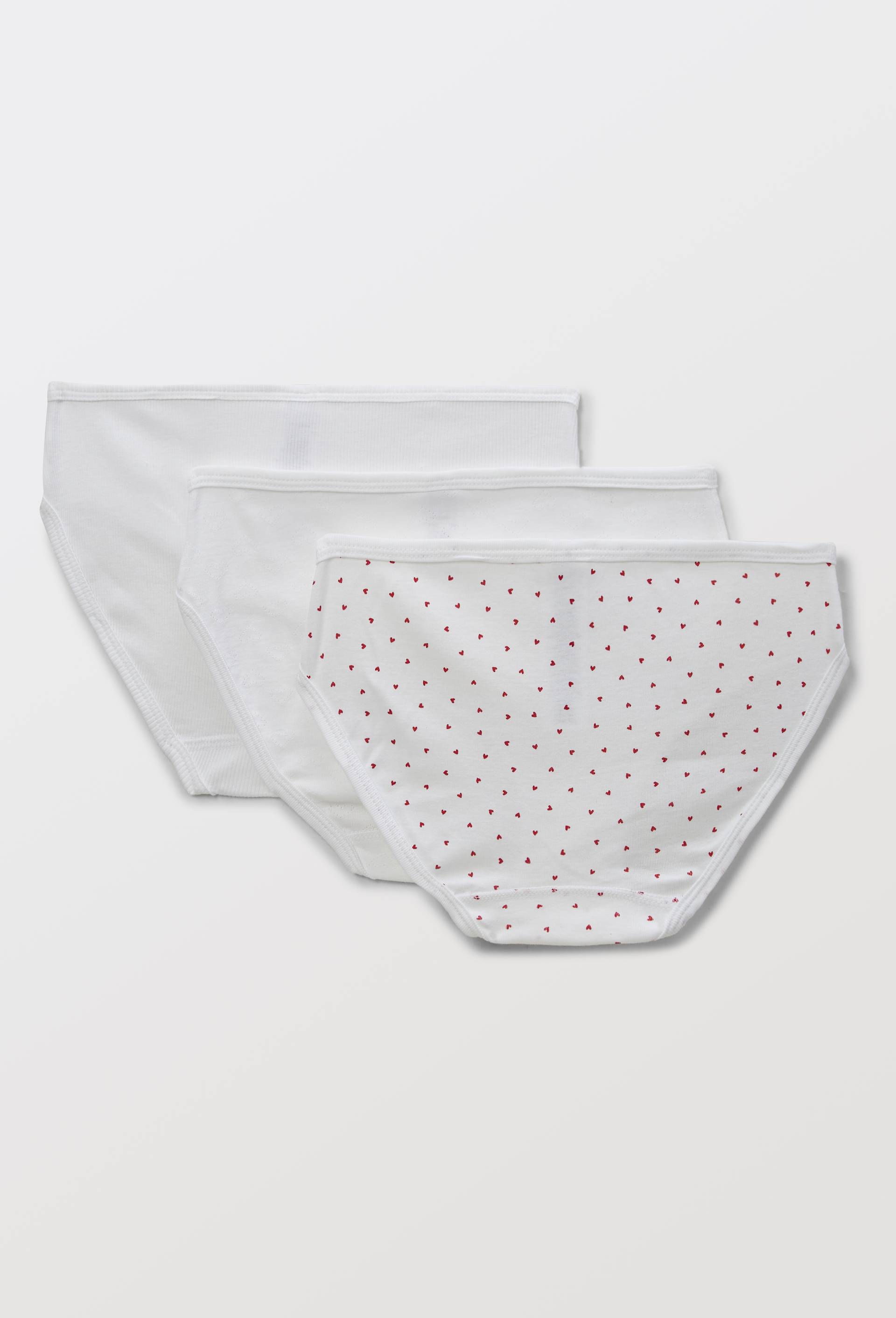 Lot de 3 culottes midi en coton BIO Petit Bateau, certifi&eacute; OEKO-TEX, Blanc, large image number 2.0