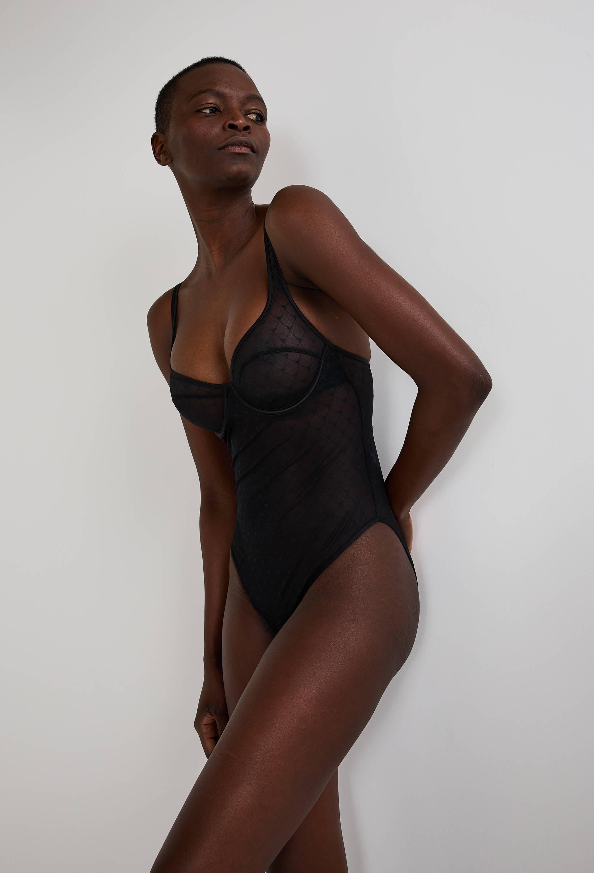 Body ROMEO en dentelle, Noir, large image number 0