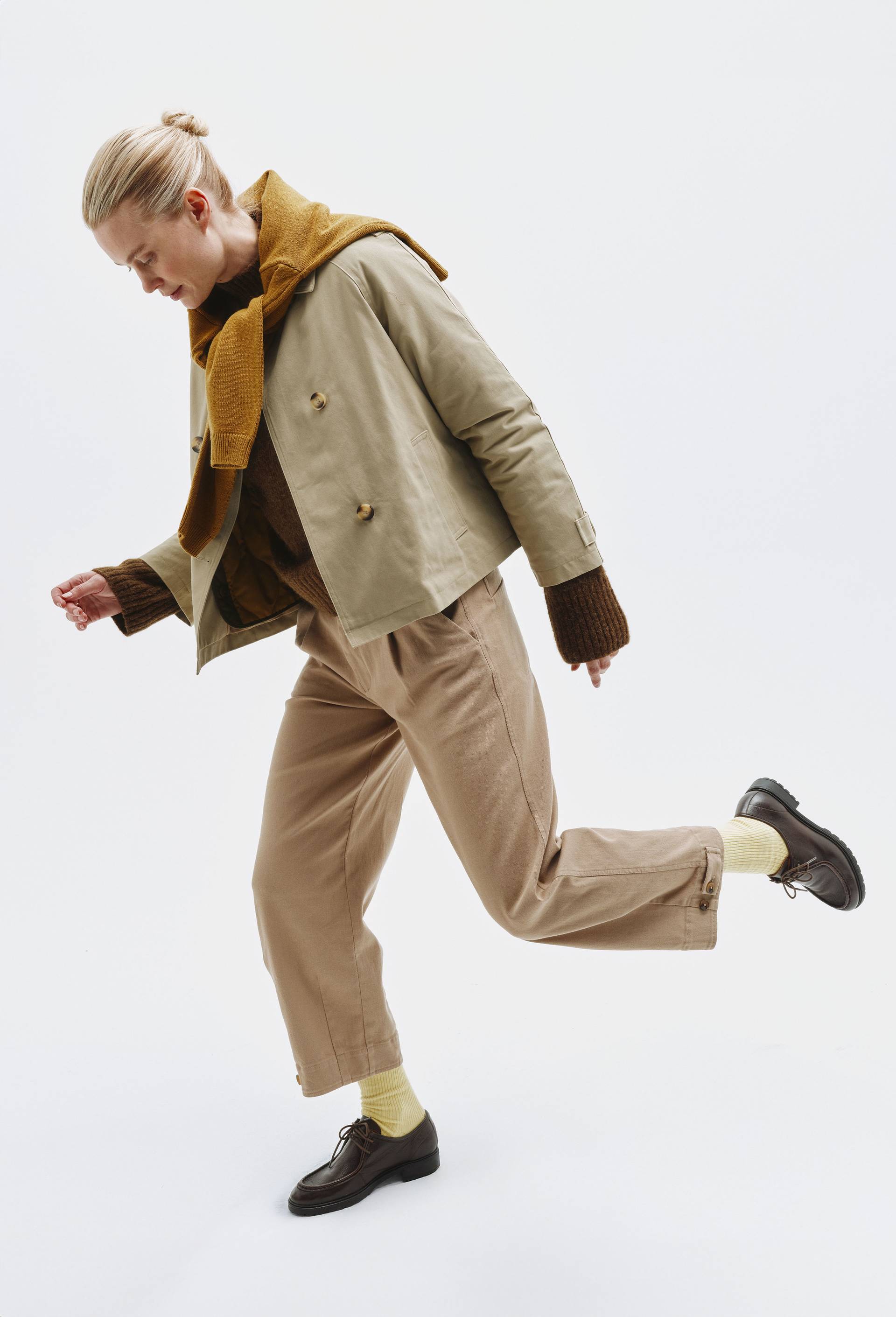 Trench court en coton avec doublure amovible, Beige, large image number 0.0