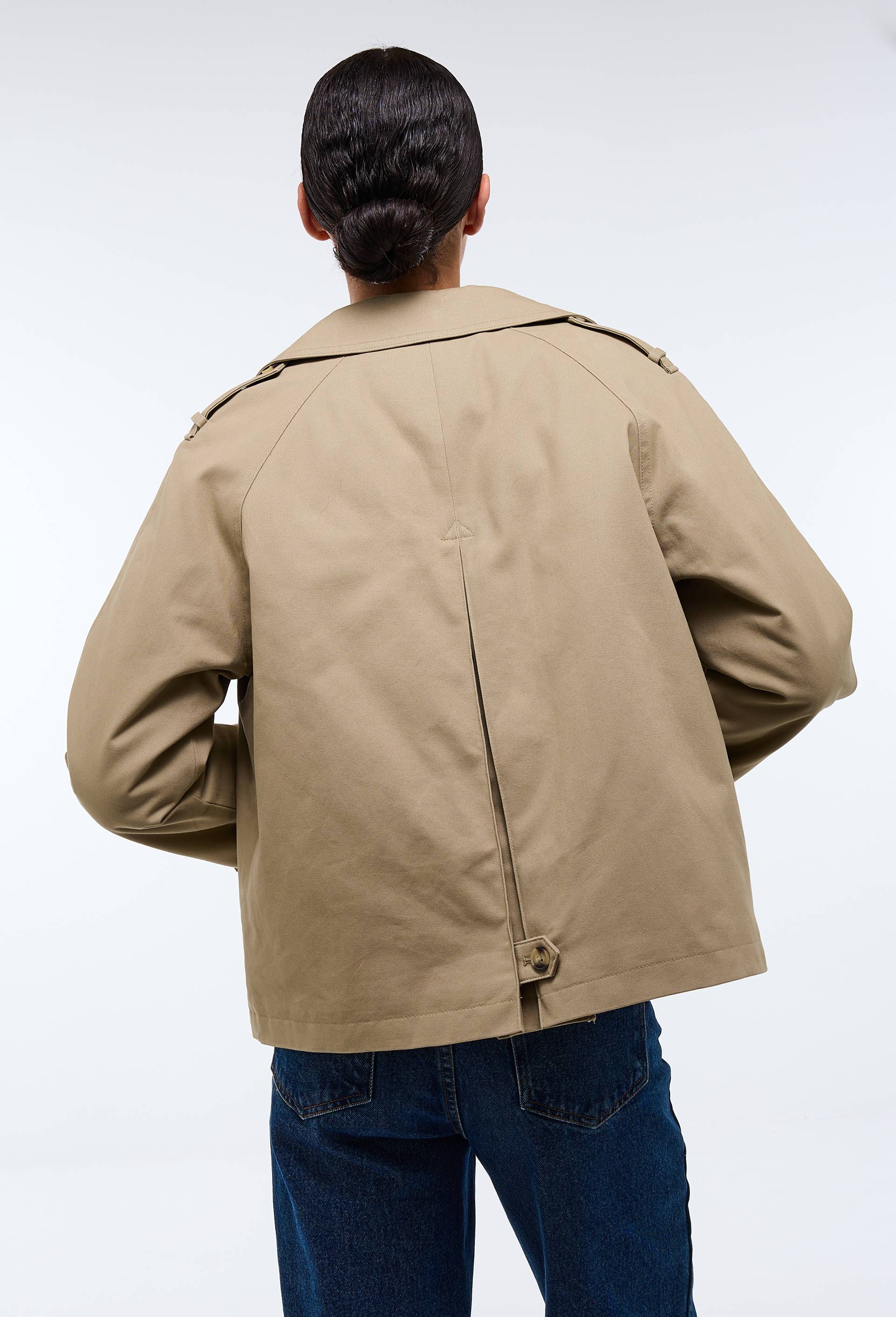 Trench court en coton avec doublure amovible, Beige, large image number 2.0