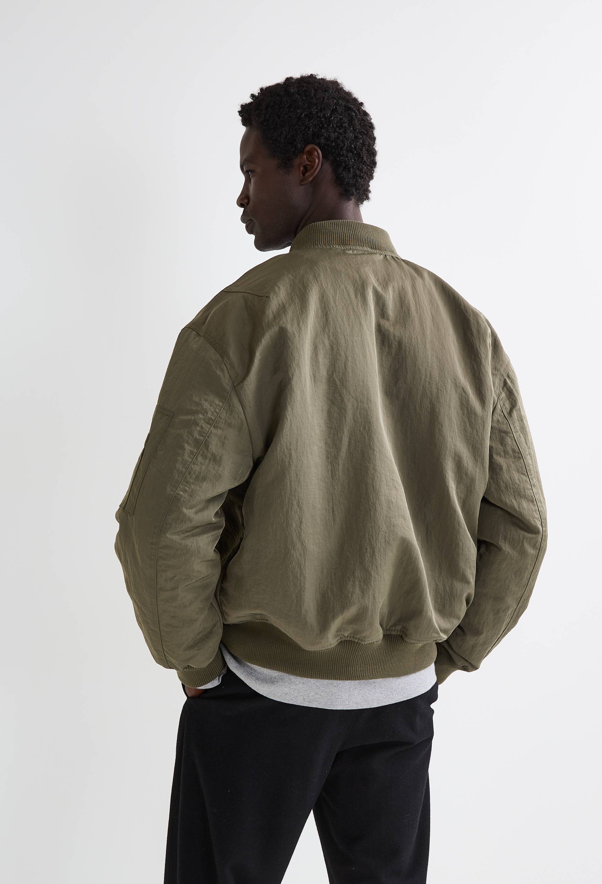 Blouson bomber zipp&eacute;, Vert fonc&eacute;, large image number 6