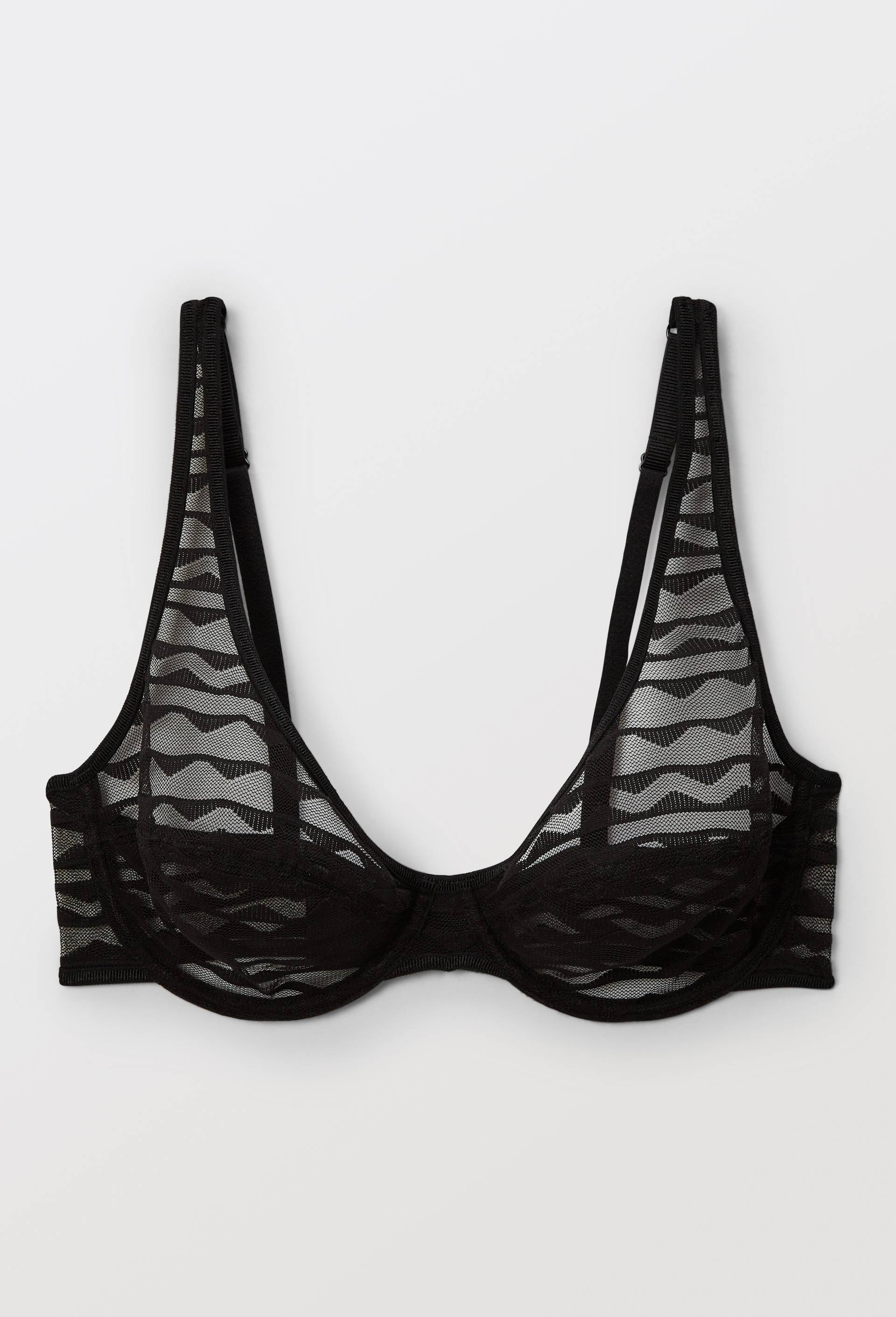 Soutien-gorge corbeille balconnet FATOU en dentelle, Noir, large image number 2