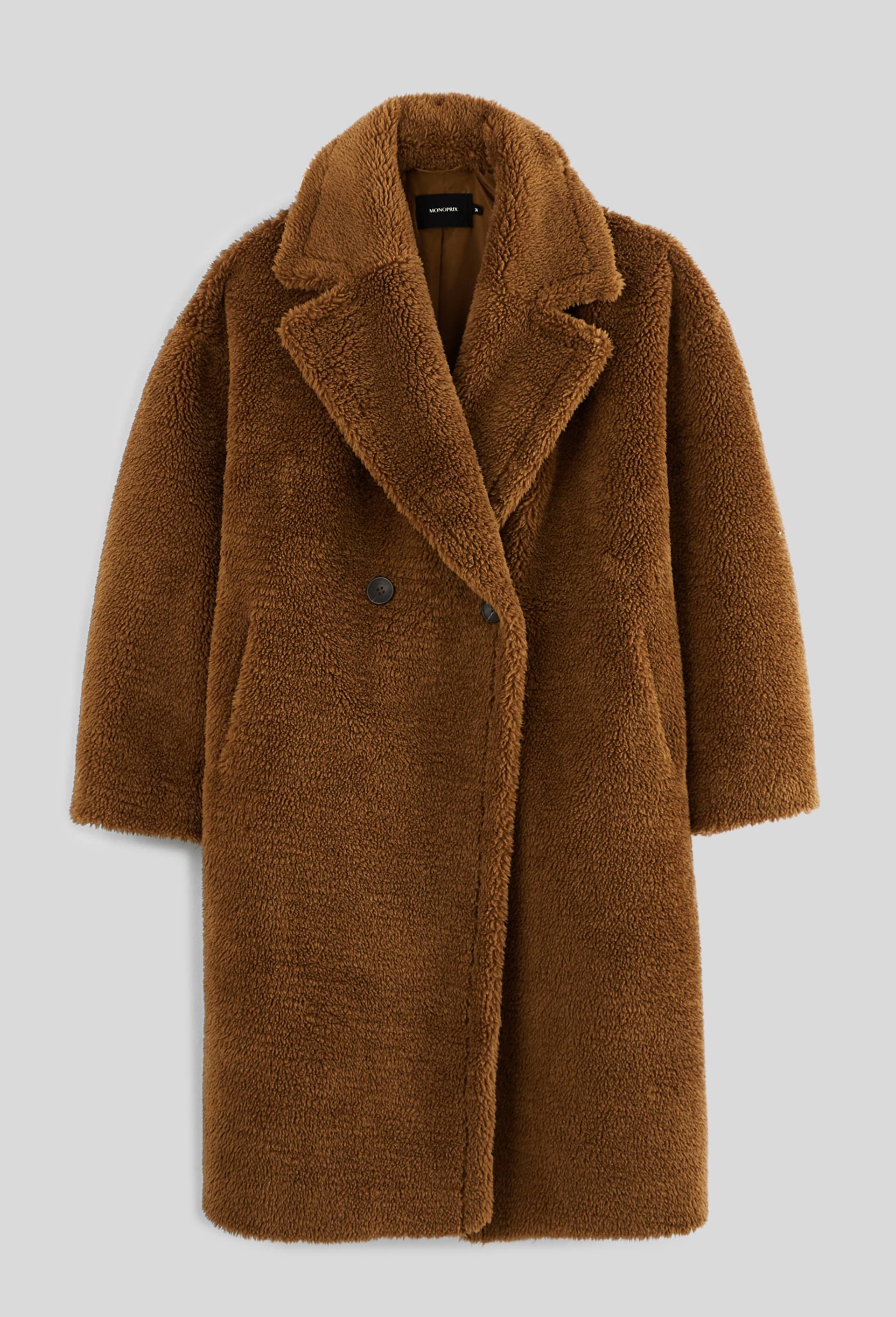 Manteau long en fausse fourrure, Beige, large image number 2