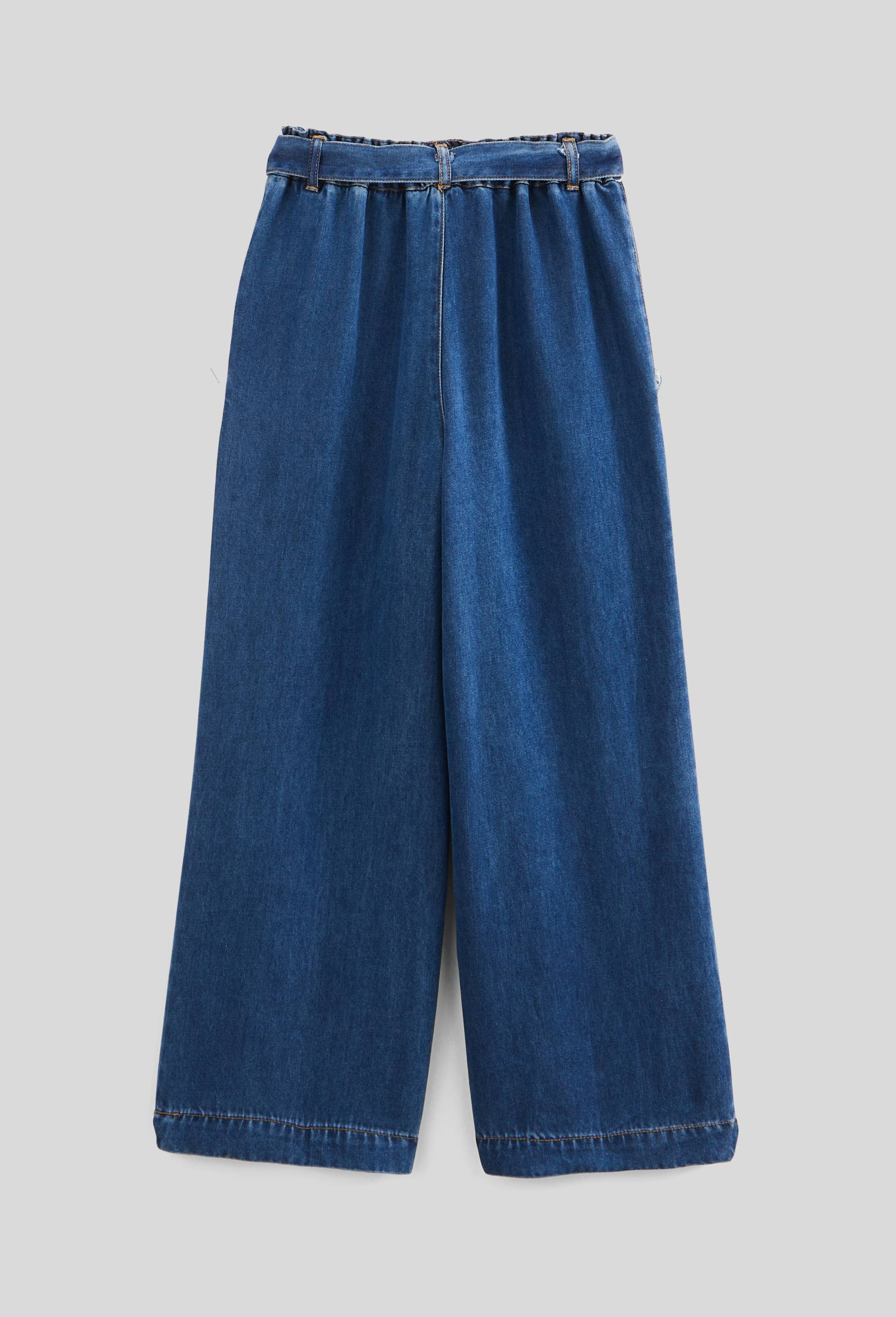Pantalon large ceintur&eacute;, Bleu fonc&eacute;, large image number 2.0