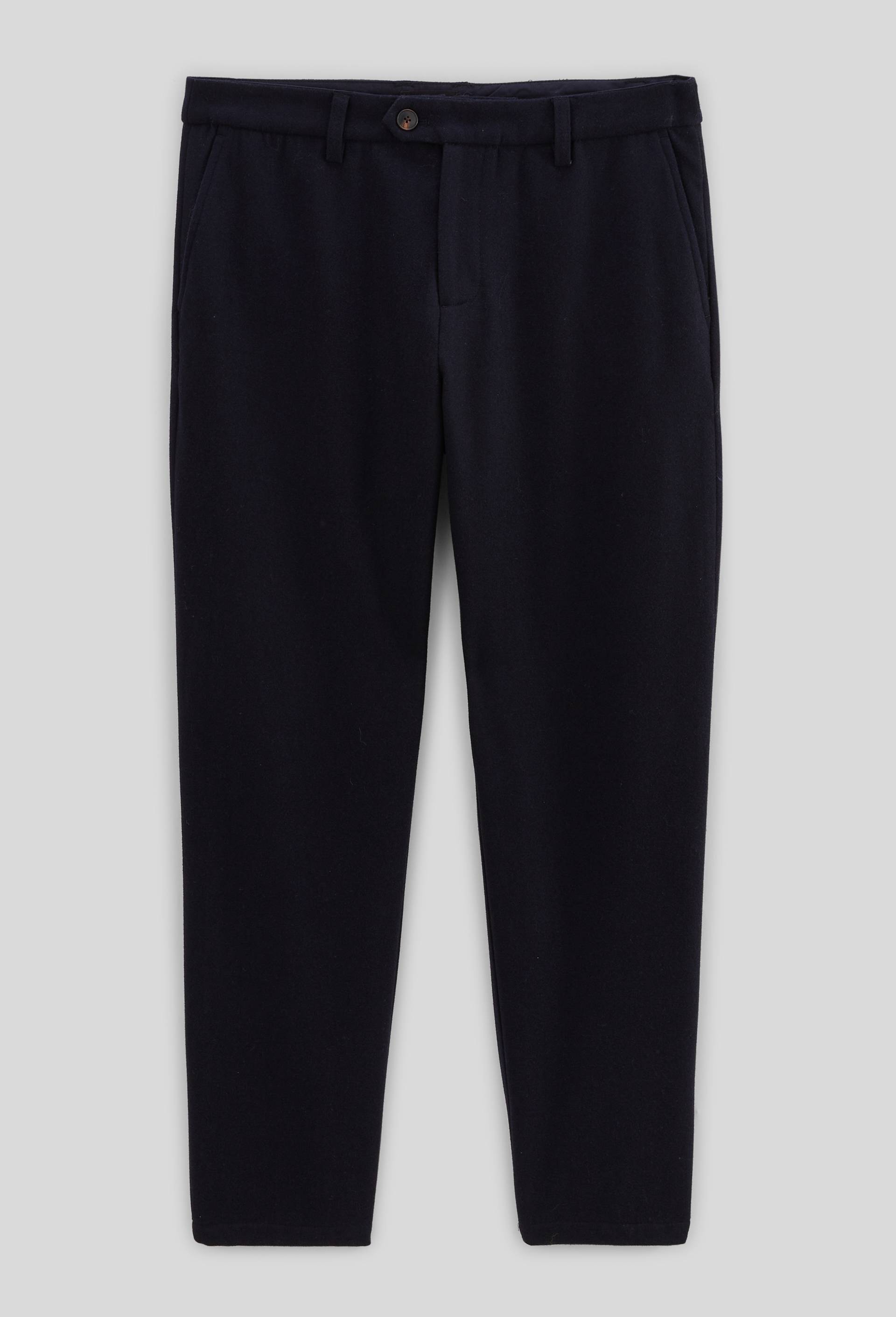 Pantalon 7/8&egrave;me en m&eacute;lange laine, Bleu fonc&eacute;, large image number 2