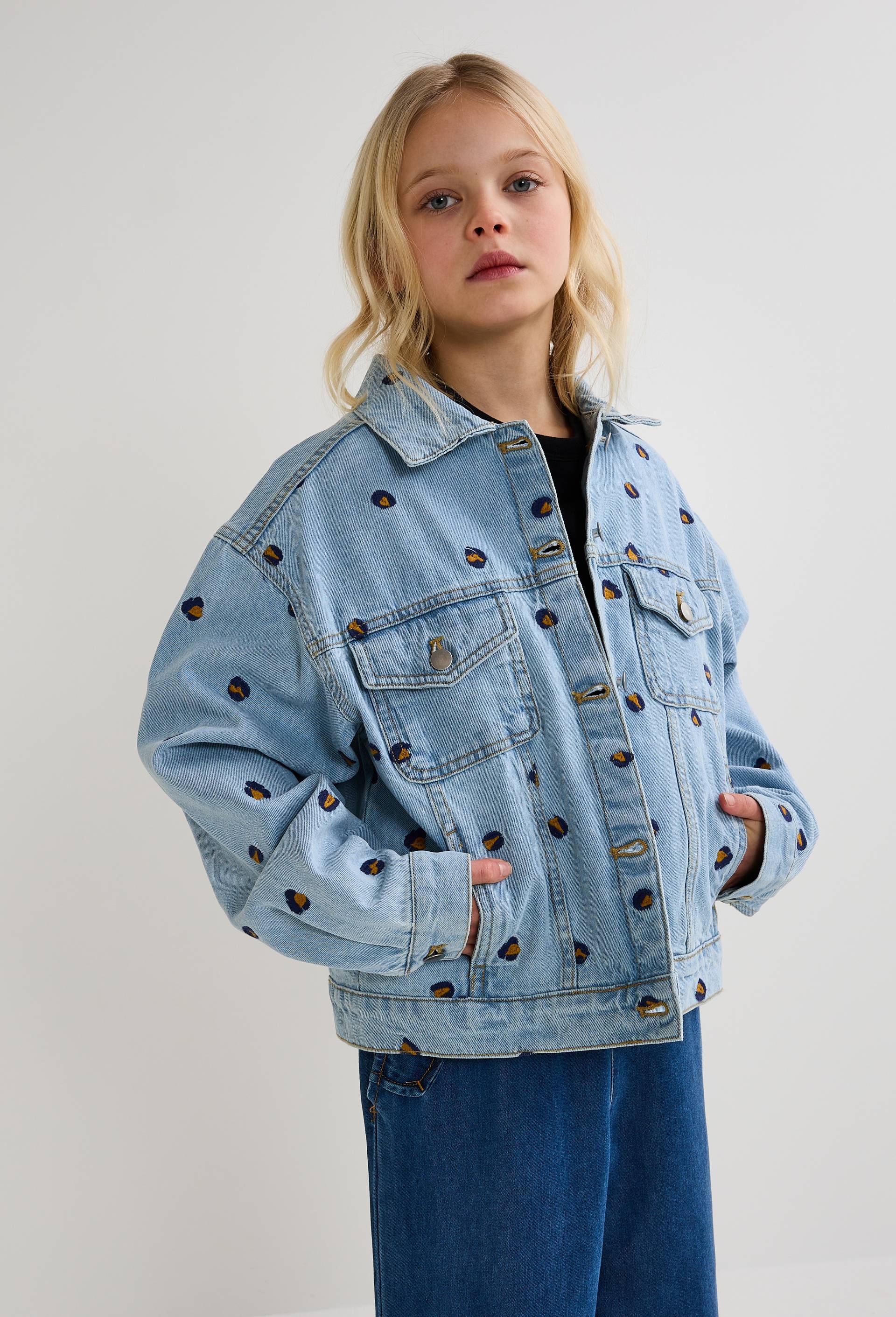 Veste brod&eacute;e en jean, Bleu, large image number 1.0