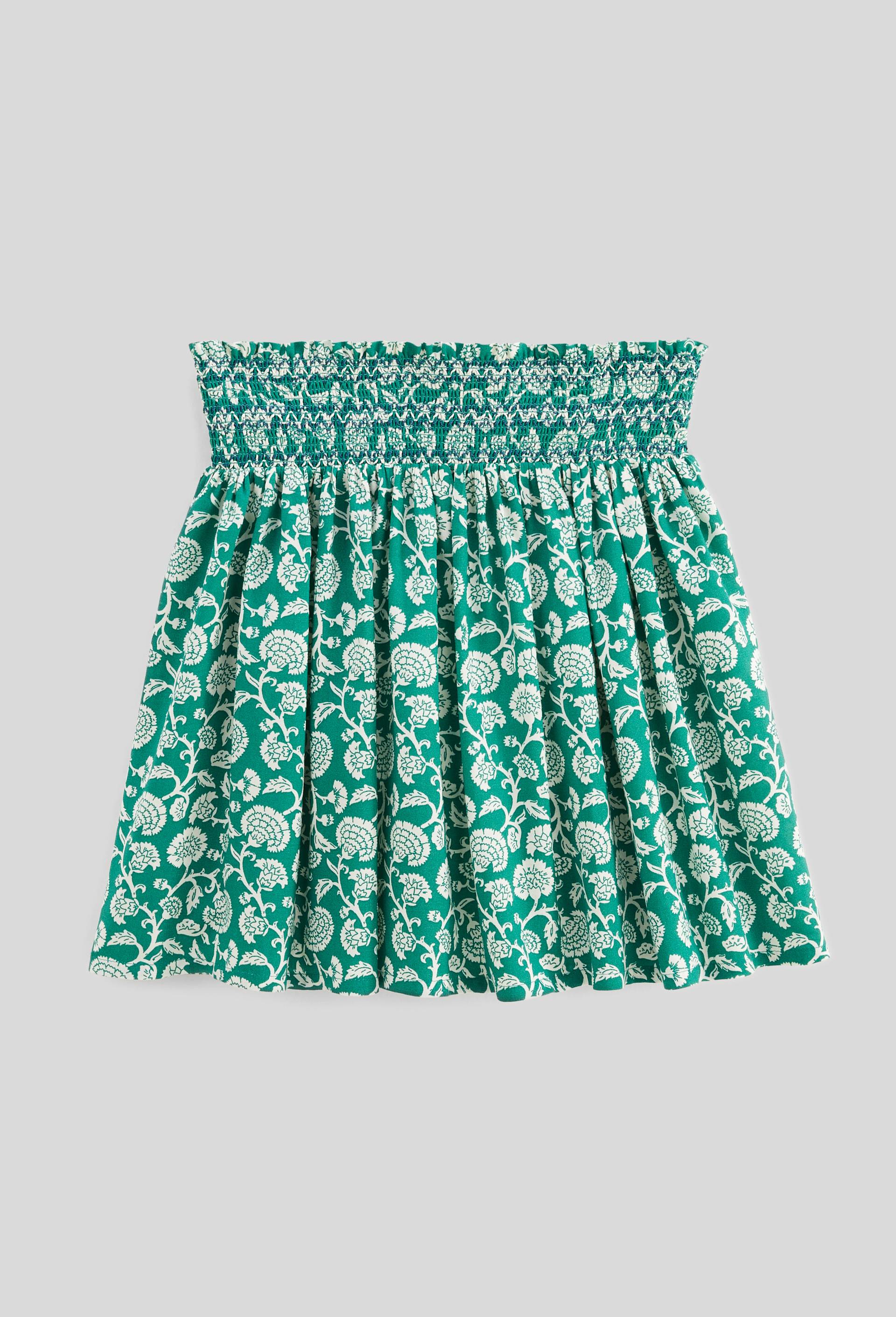 Jupe à smocks imprimée, Vert foncé, large image number 1.0
