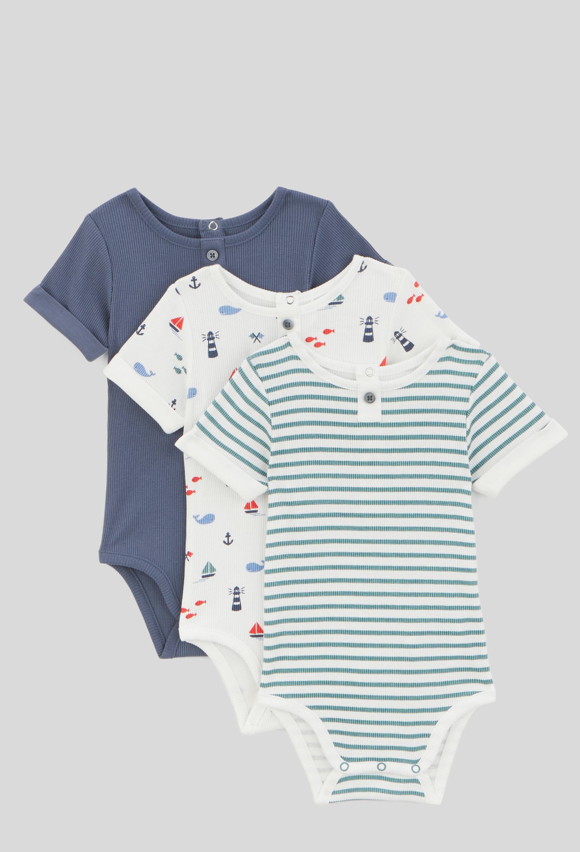 Lot De 5 Bodies Manches Courtes NEXT | Pour Bébé | Imprimés Lapin, Tons Roses Et Pêche | Fermeture Boutons-pression, Lavage Machine