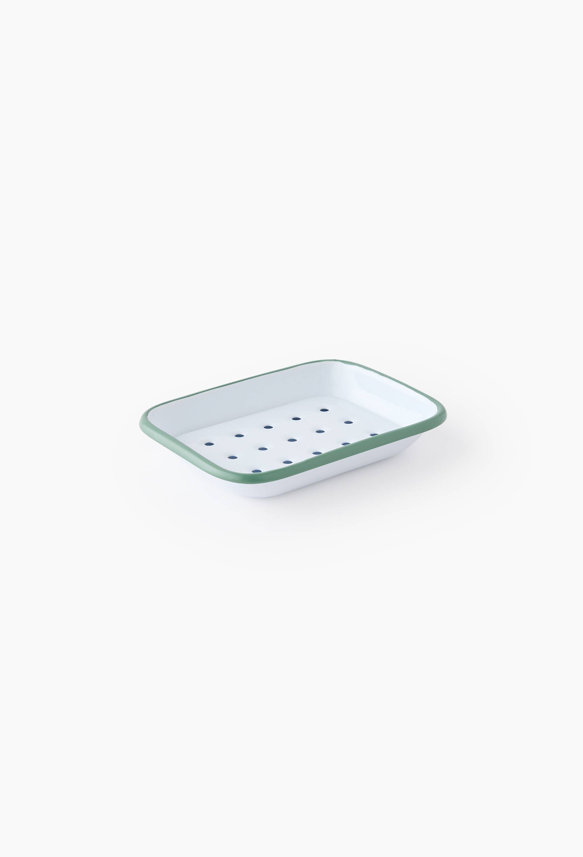 Porte savon en métal émaillé, Vert foncé, swatch image