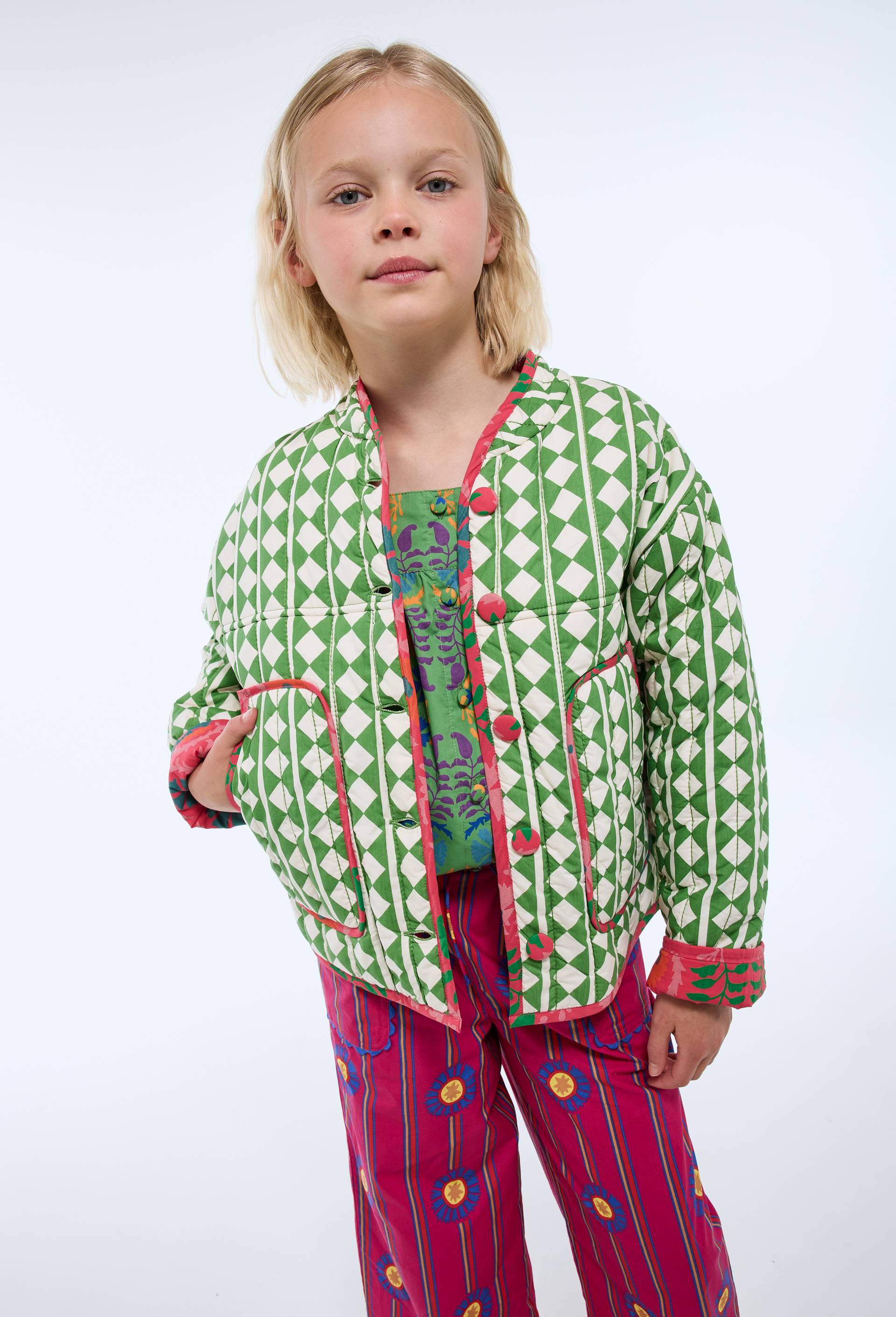 Veste manches longues matelassée en coton BIO GOTS - CAROLINE DE BENOIST X MONOPRIX, Multicolore, large image number 0