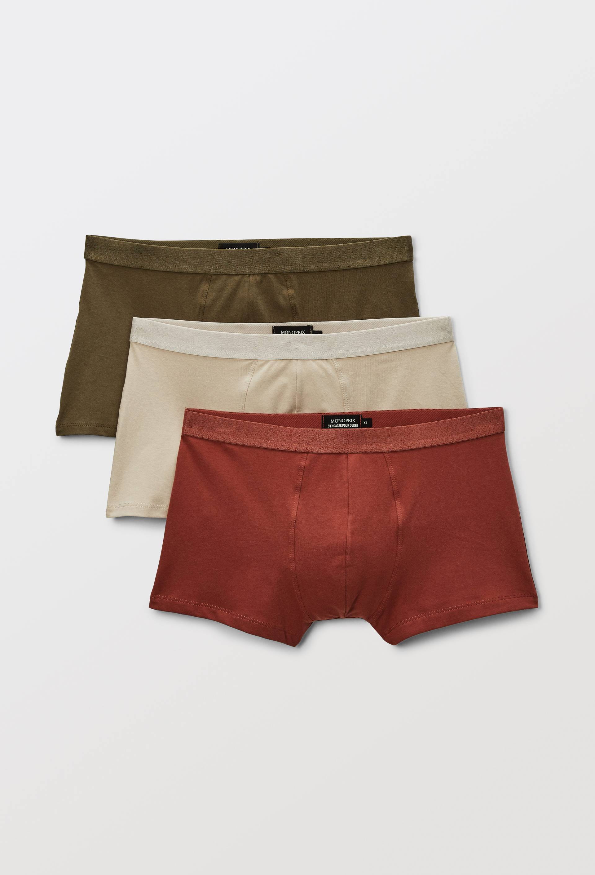 Lot de 3 boxer en coton BIO GOTS, Beige clair, large image number 0
